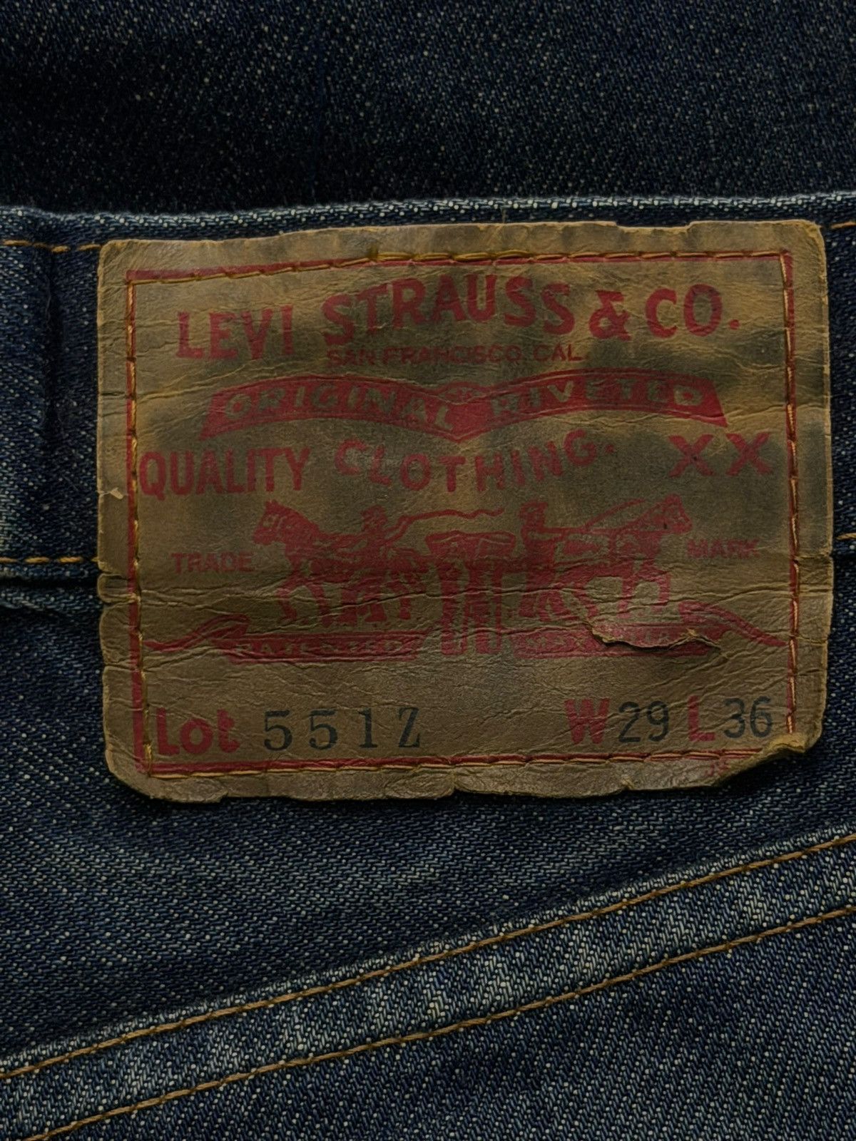 Levi's Vintage Clothing Vintage 90s Levi’s 551Z-XX Big E Talon Selvedge Denim Jeans Size US 30 / EU 46 - 15 Thumbnail