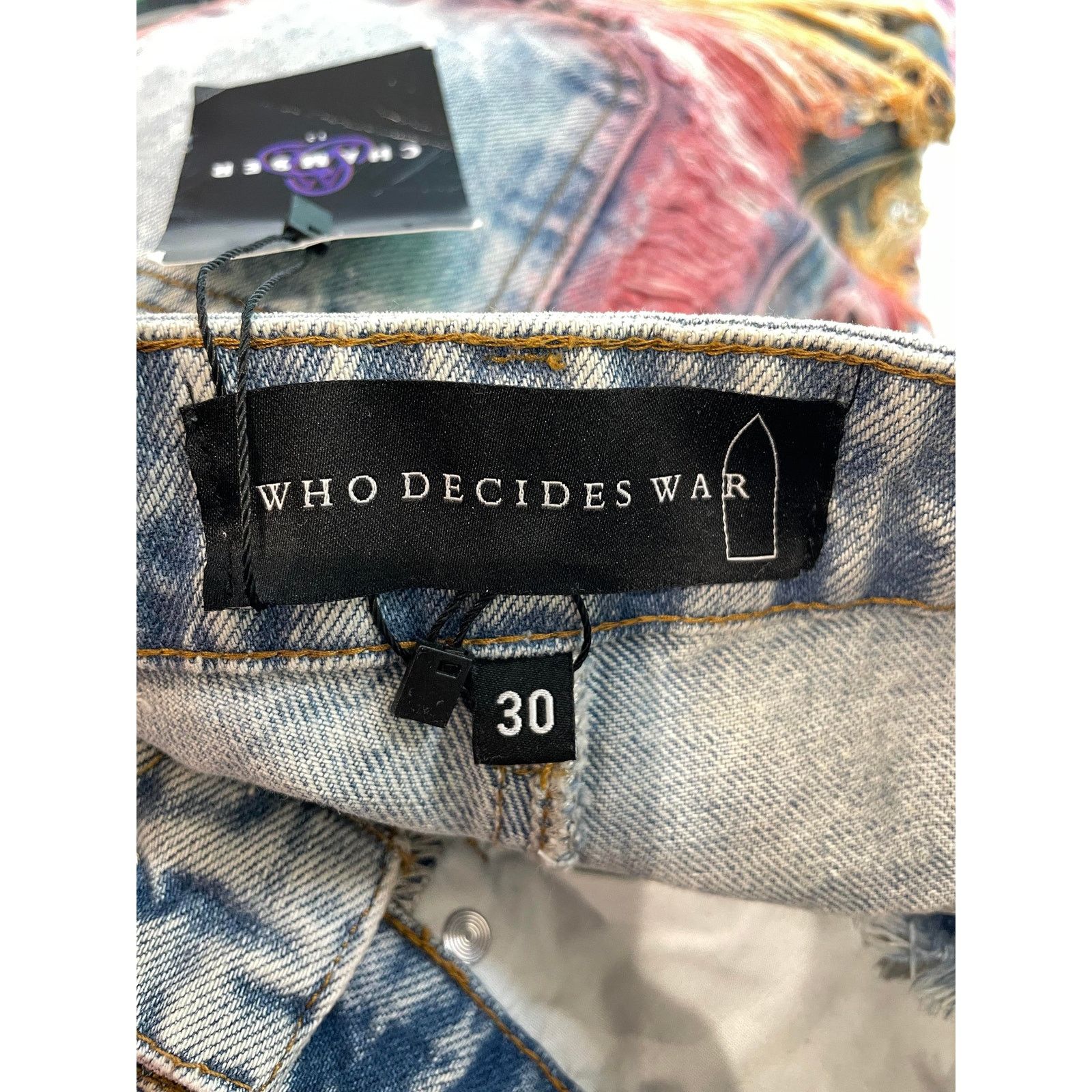 Who Decides War WDW Multi Bejeweled Jeans Size US 30 / EU 46 - 3 Thumbnail