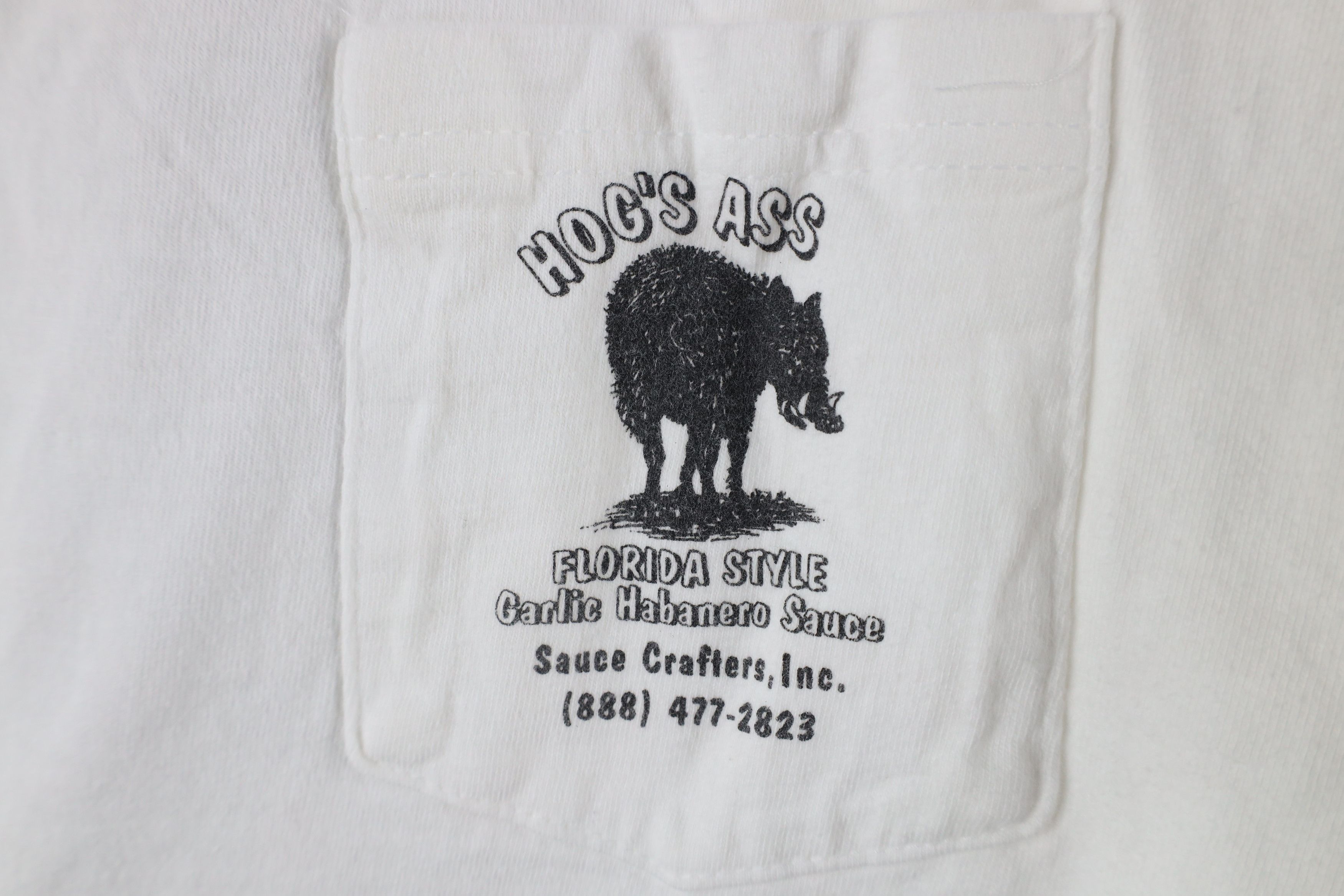 Vintage Vintage 90s Hogs Ass Garlic Habanero Sauce T-Shirt White Size US M / EU 48-50 / 2 - 4 Thumbnail