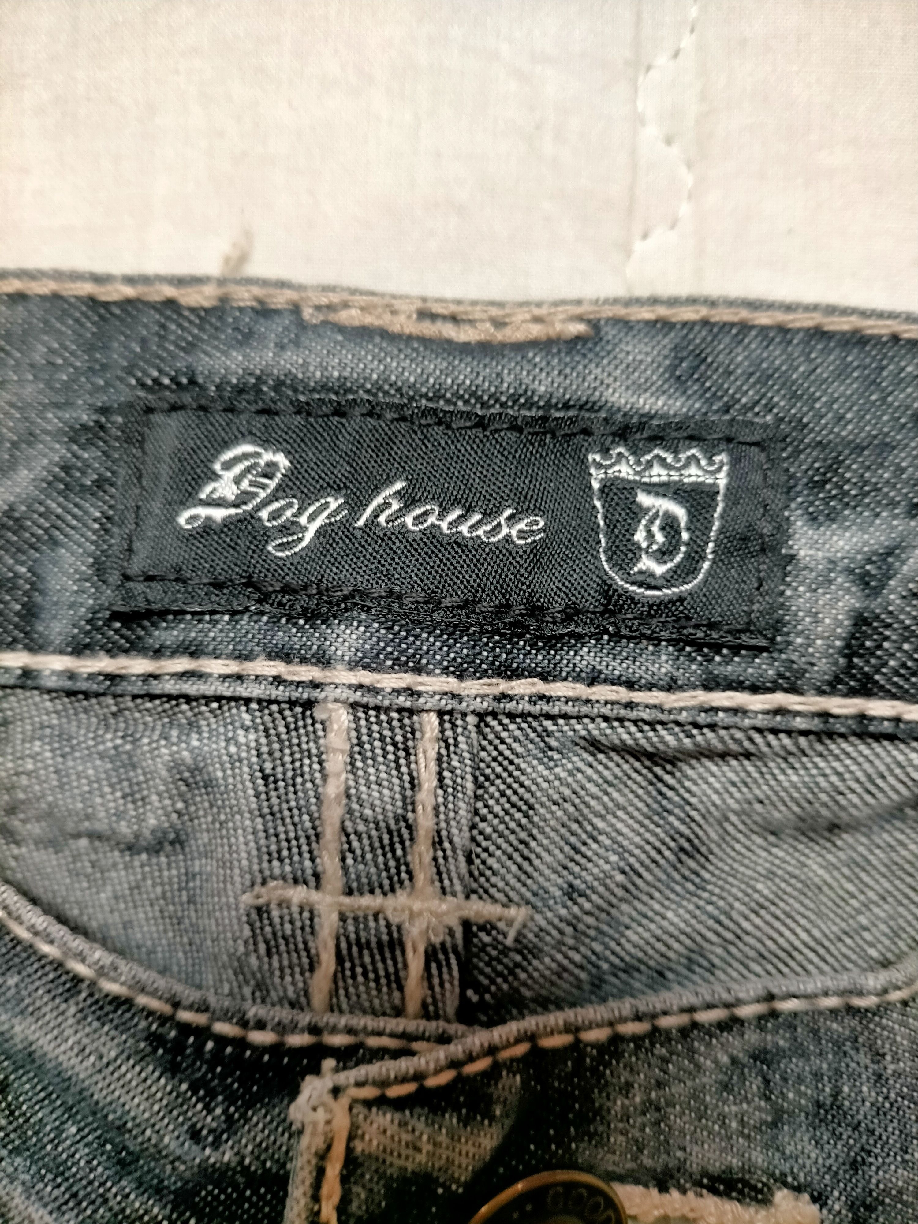 Le Grande Bleu (L.G.B.) 🔥Rare Dog House Double Waist Buckleback Black jeans Size US 32 / EU 48 - 23 Thumbnail
