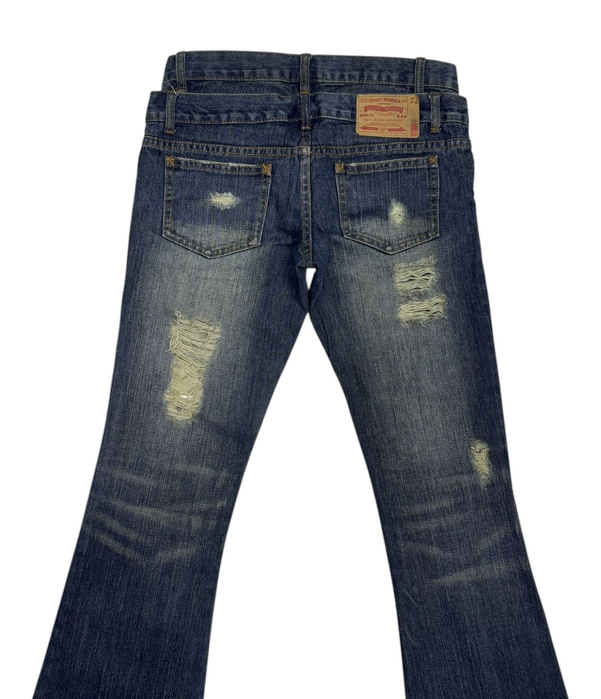 If Six Was Nine × Japanese Brand × Le Grande Bleu (L.G.B.) Cocobongo Tokyo Double Waist Flared Jeans Distressed Denim Size US 29 - 6 Thumbnail