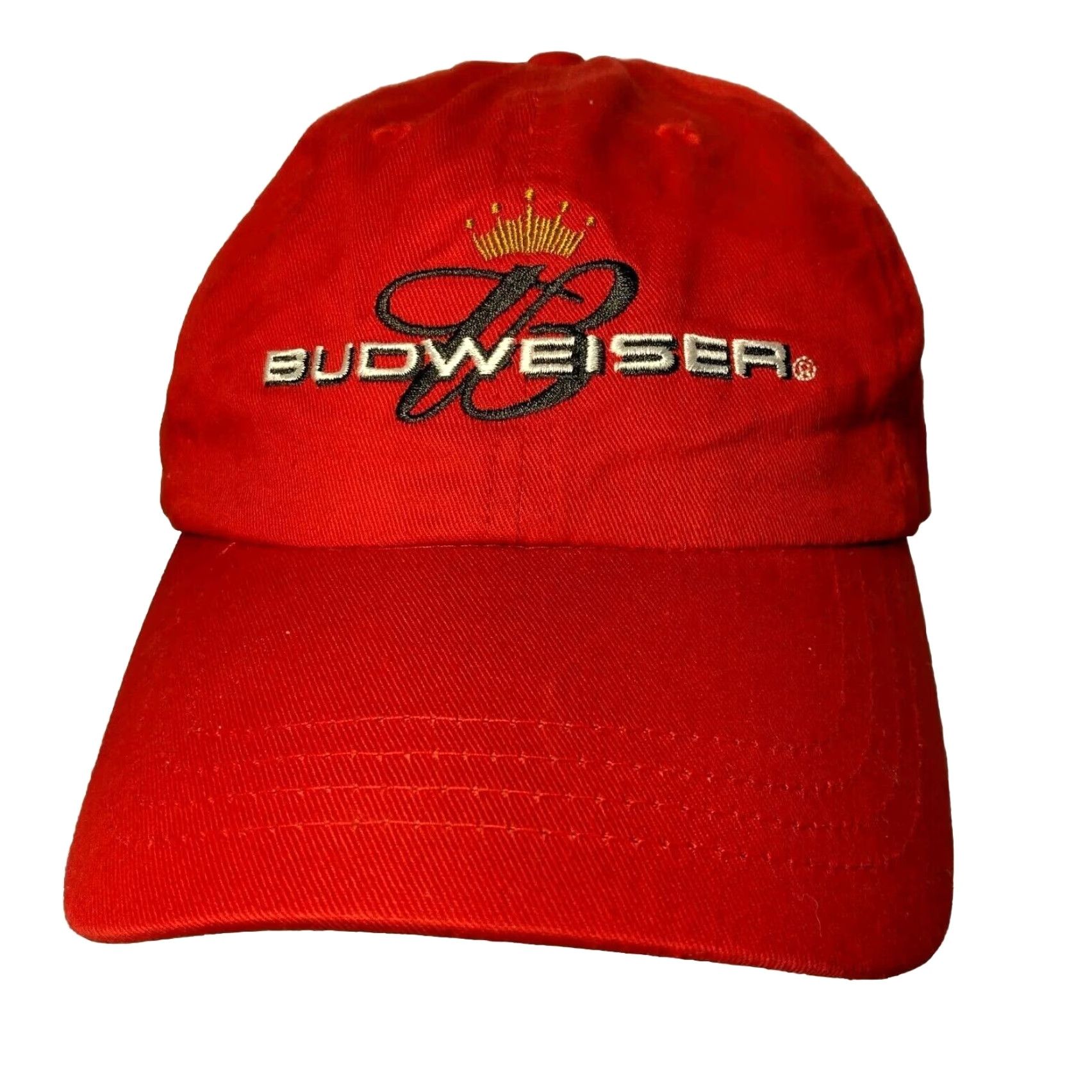 Budweiser VINTAGE Budweiser Beer Cap Hat King Of Beers Red Twill Anheuser Busch Strap Back Baseball Cap Men Adjustable Cap Red Twill Beer Budweiser Mens Cap Size ONE SIZE - 2 Thumbnail