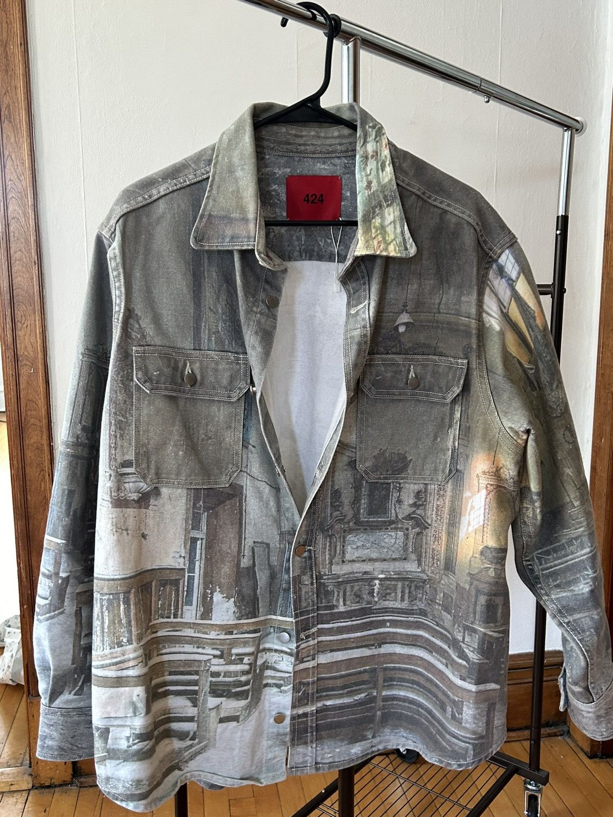424 424 Graphic Print Denim Jacket Size US L / EU 52-54 / 3 - 2 Thumbnail