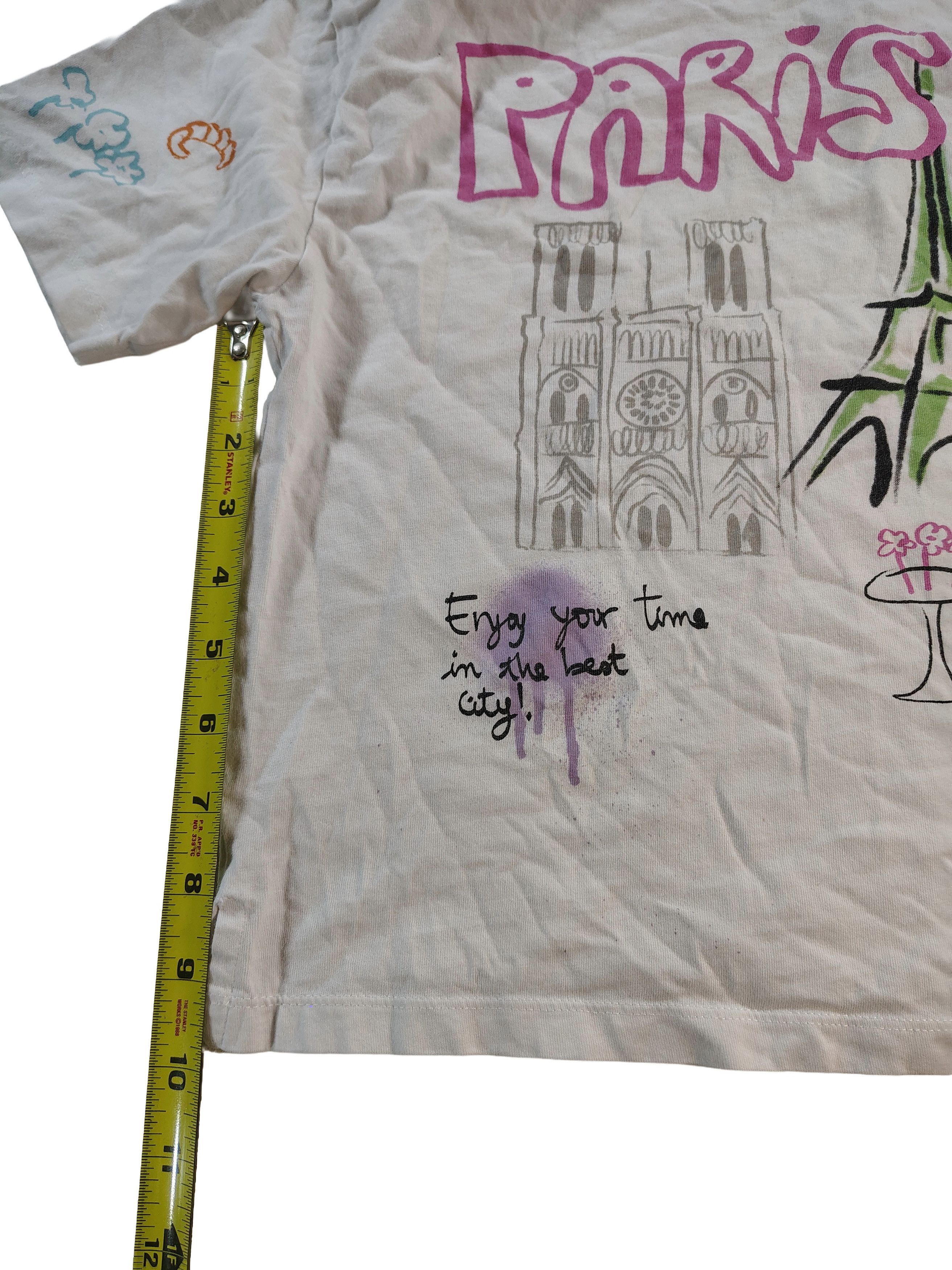 Zara Women's White Zara Paris Themed Graphic Shirt Size 11-12 Size L / US 10 / IT 46 - 6 Thumbnail