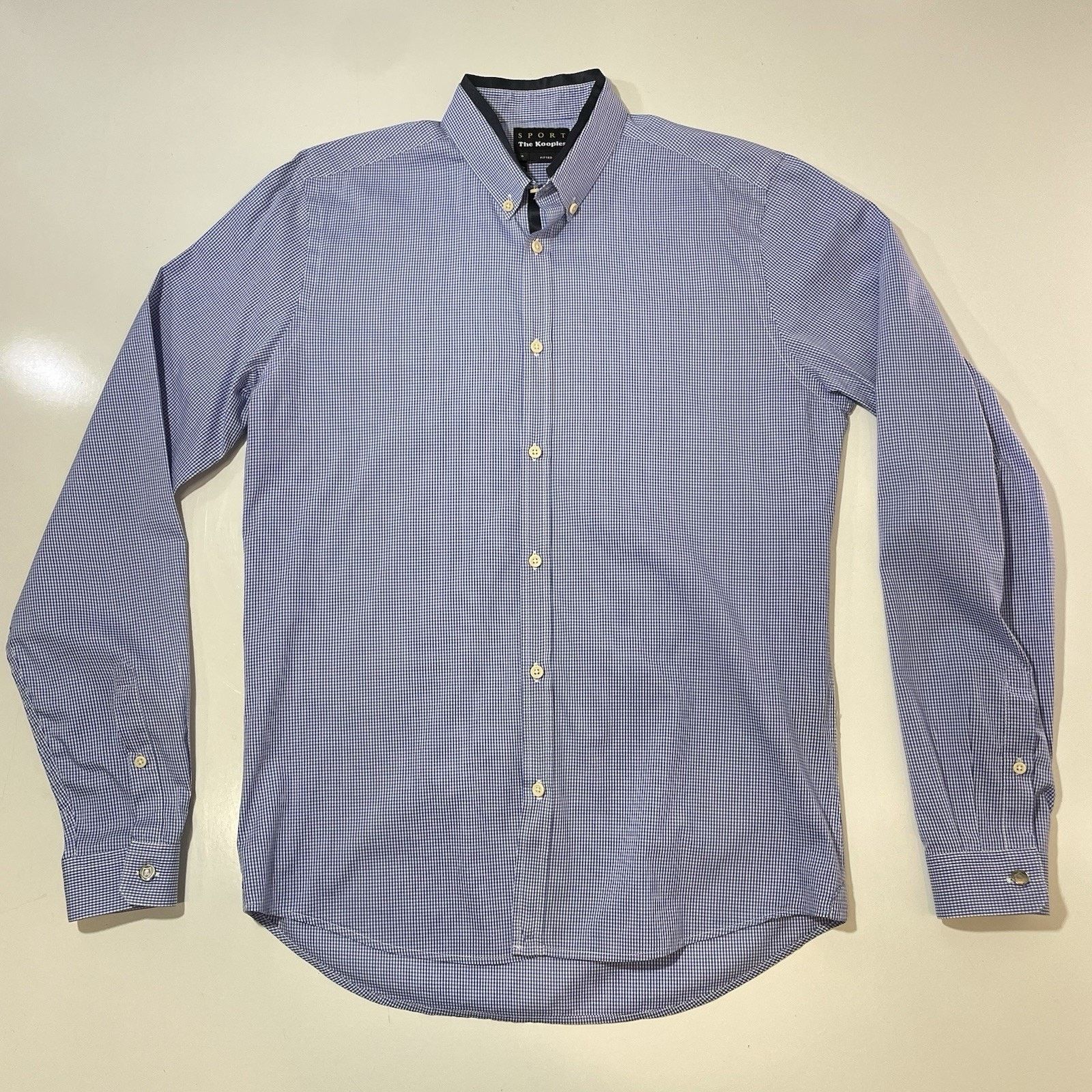 The Kooples The Kooples Sport Fitted Shirt Blue Micro-Check Size S Size US S / EU 44-46 / 1 - 1 Thumbnail