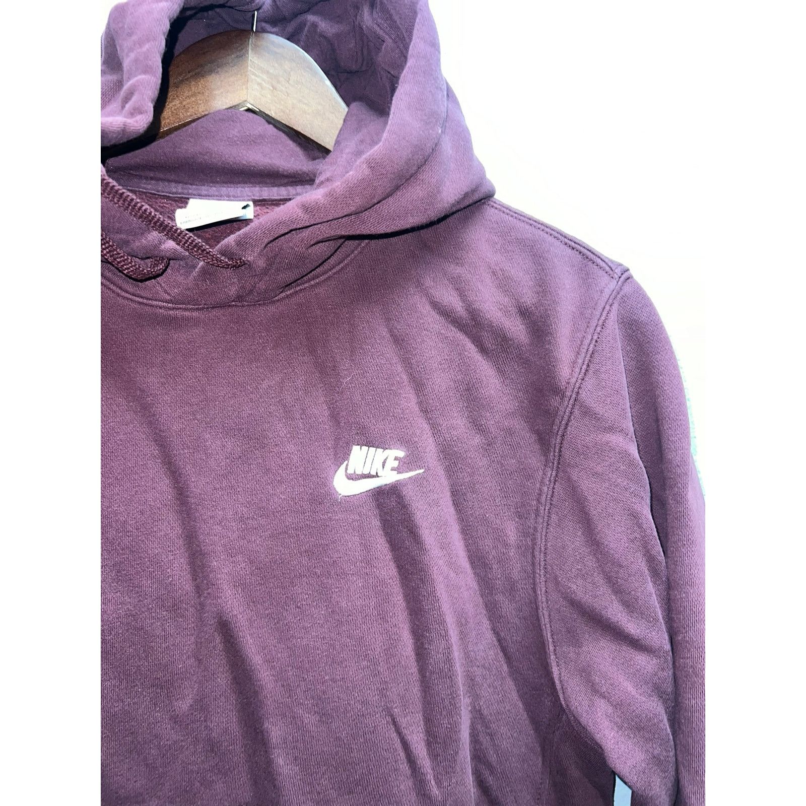 Vintage Nike Sportswear Maroon Hoodie Club Fleece Pullover Red XS Size US XS / EU 42 / 0 - 2 Thumbnail