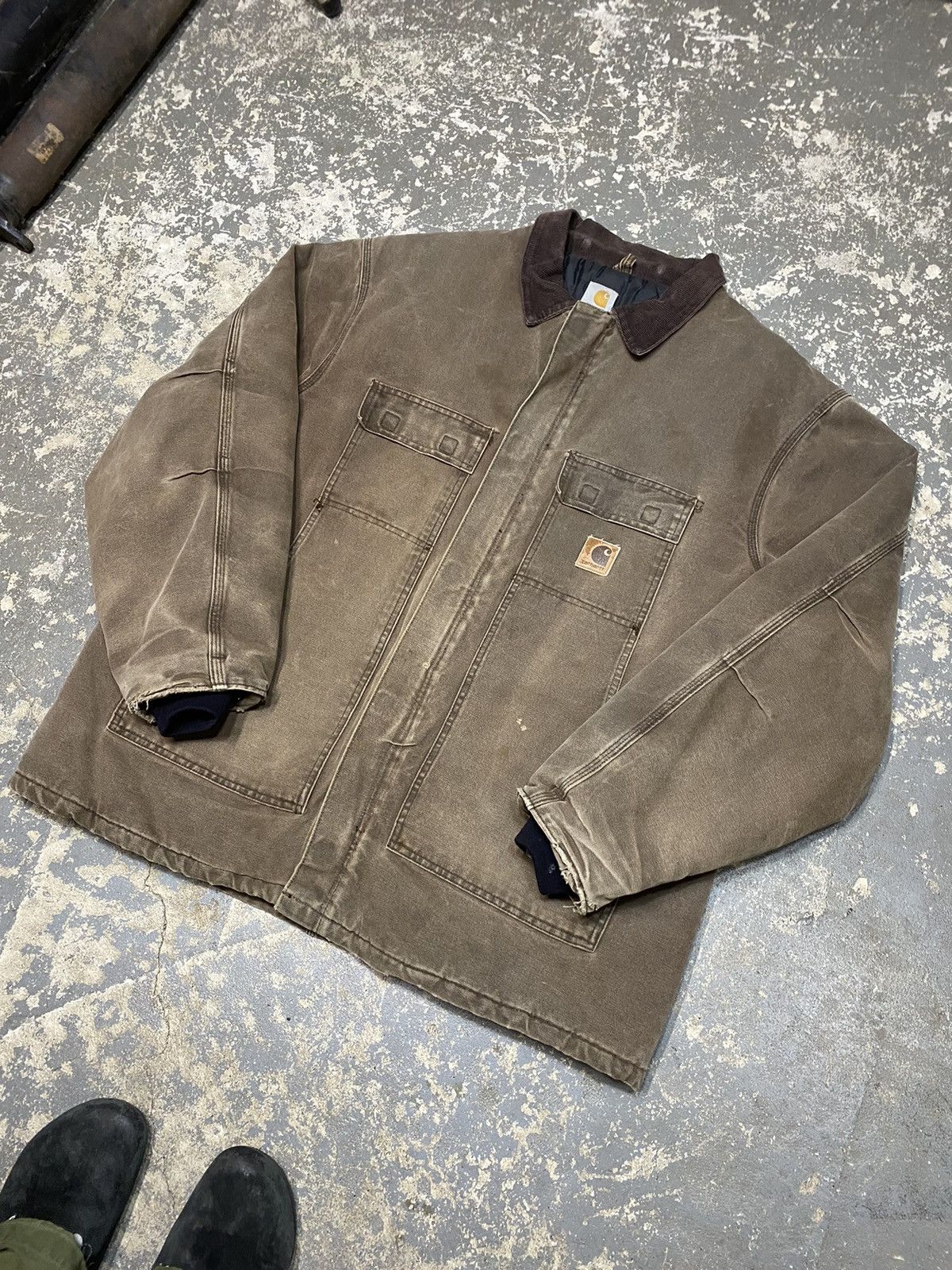 Carhartt × Vintage Vintage Carhartt Arctic Faded Brown Insulated Work Jacket Size US XL / EU 56 / 4 - 2 Thumbnail