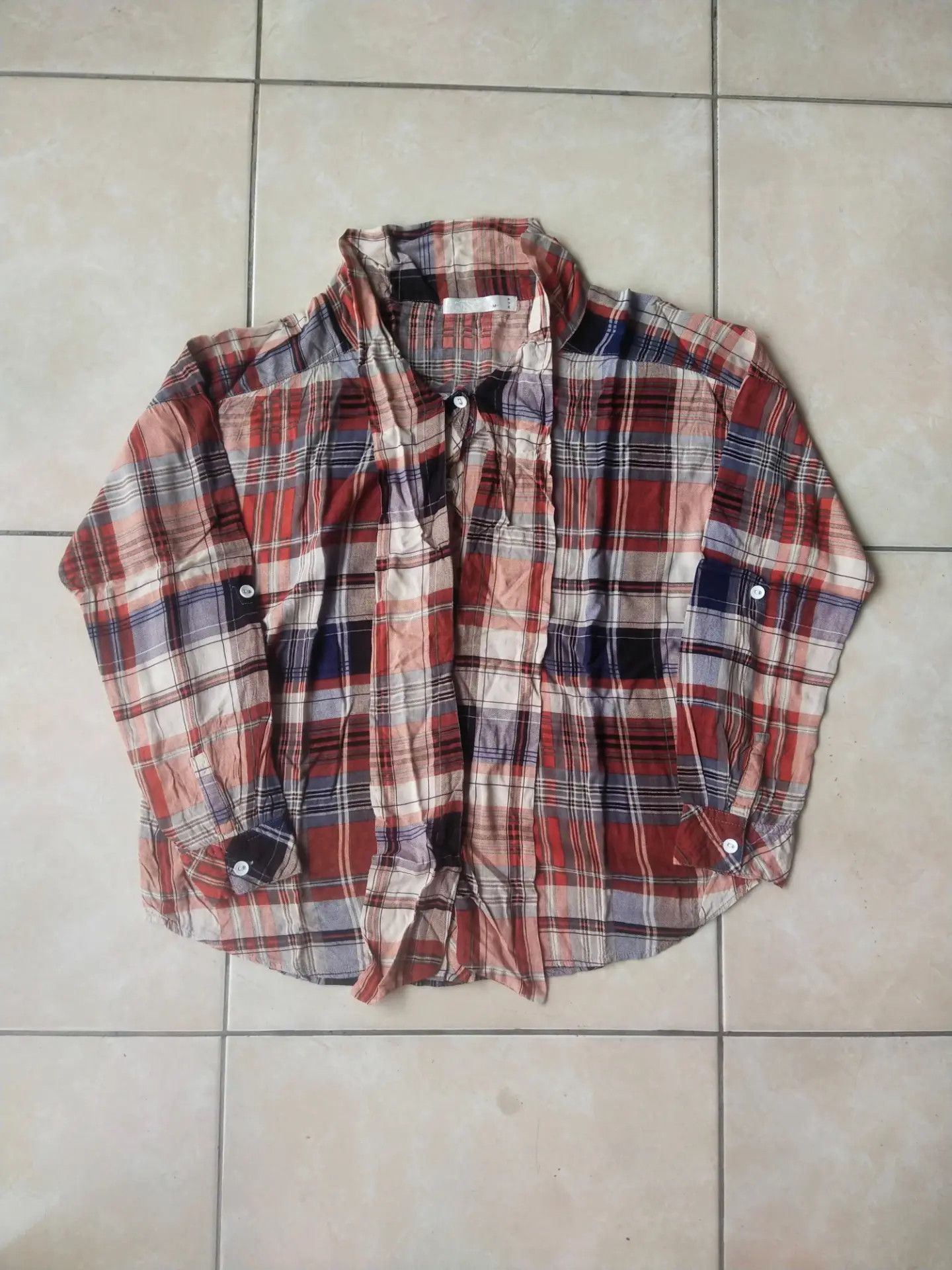 Arrow Arrow Woman Red Check Plaid Ruffle Shirt Size M / US 6-8 / IT 42-44 - 2 Thumbnail
