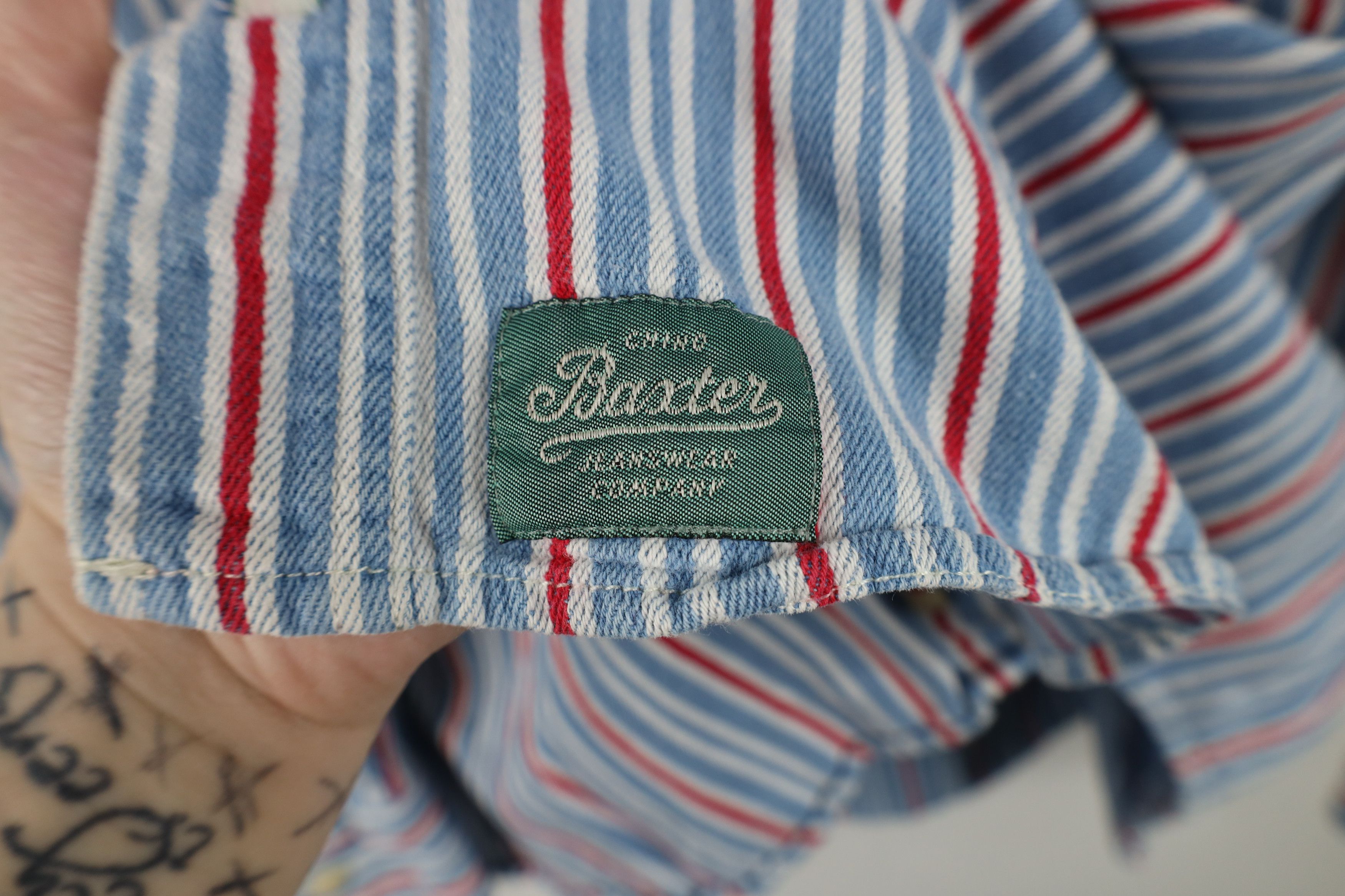Vintage Vintage 90s Streetwear Striped Soft Denim Button Down Shirt Size US L / EU 52-54 / 3 - 5 Thumbnail