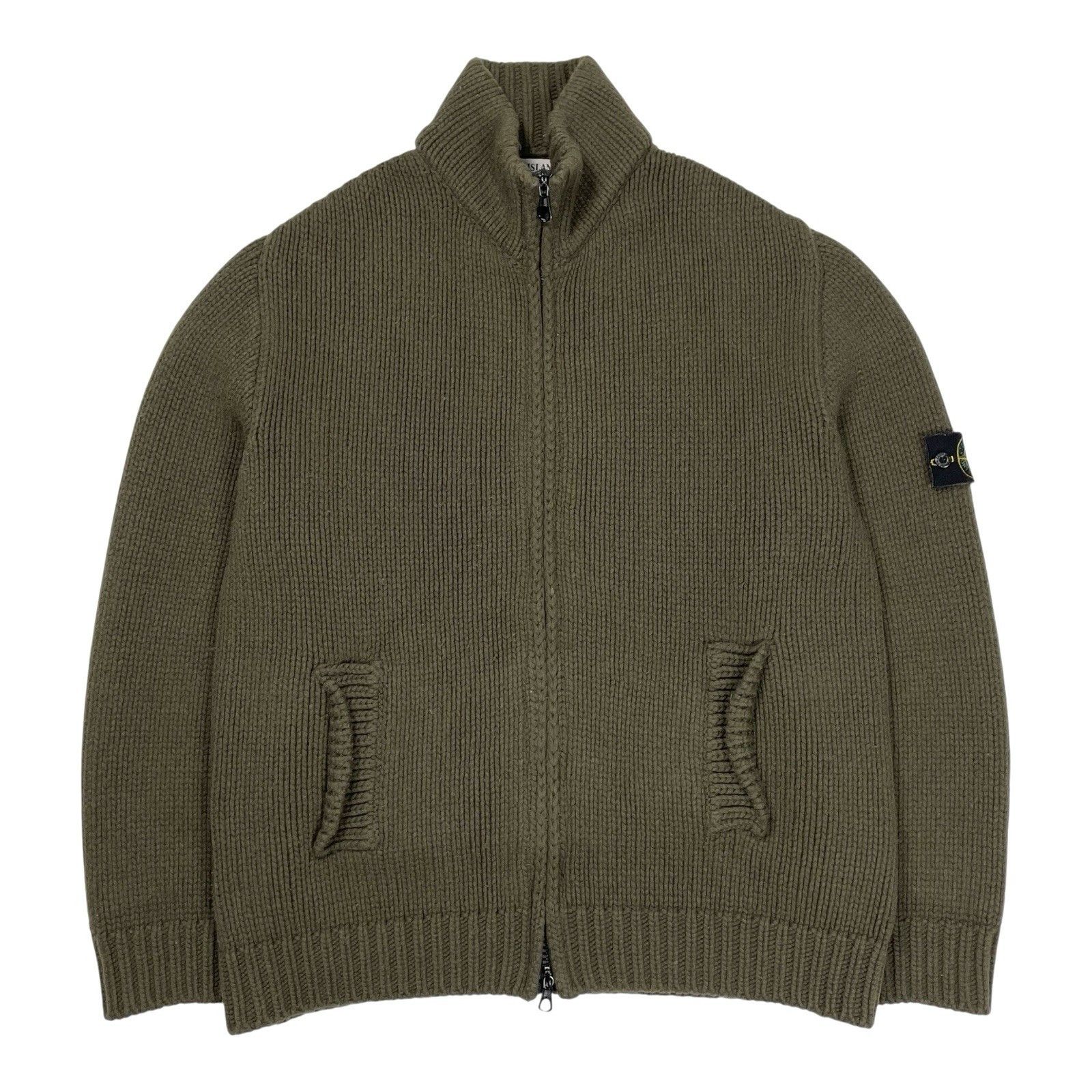 Vintage Stone Island President Knit Heavy Chunky Knit Zip XL