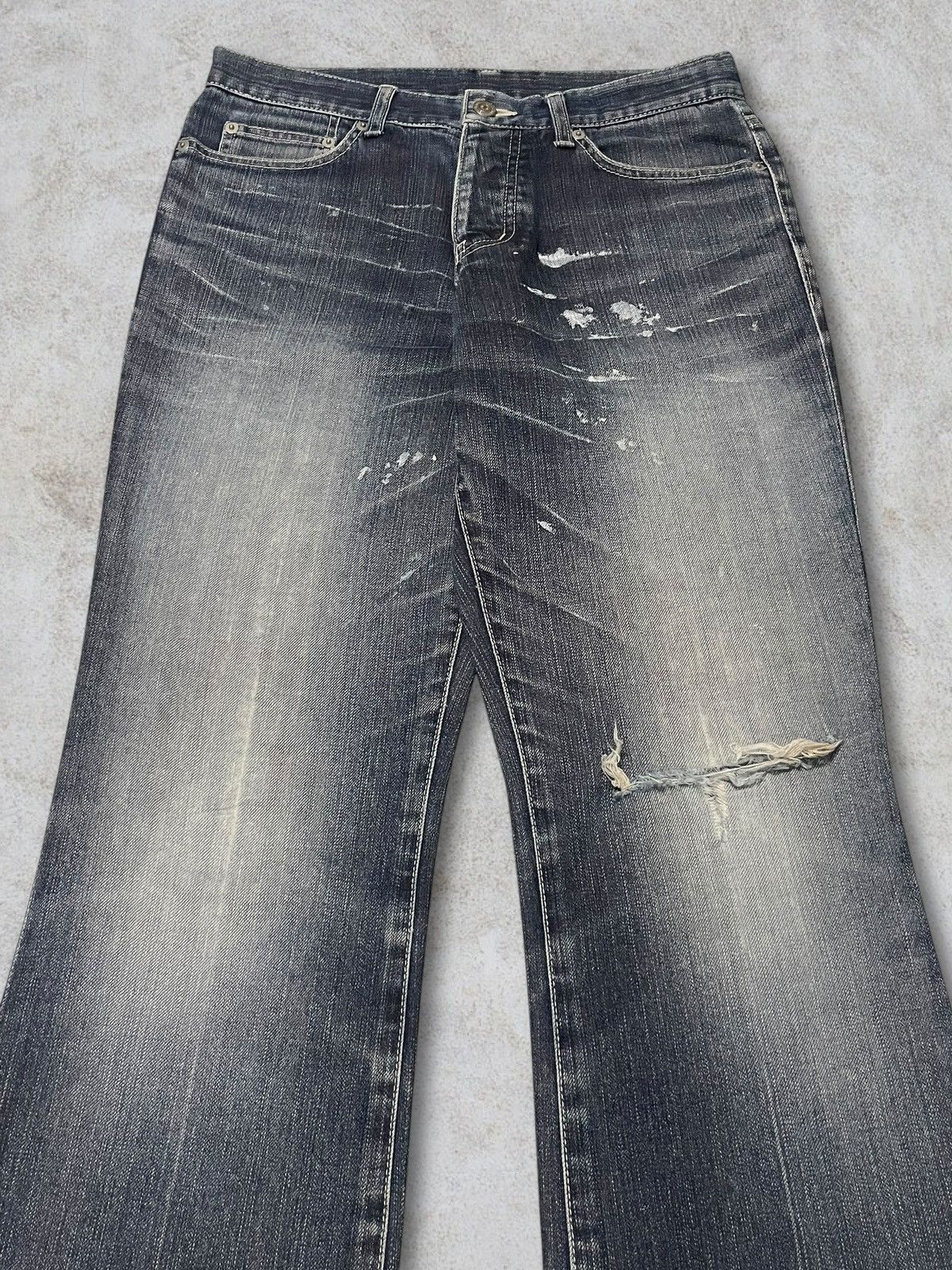 Tornado Mart Vintage Tornado Mart Paint Splatter Button Fly Bootcut Jeans Size US 30 / EU 46 - 3 Thumbnail