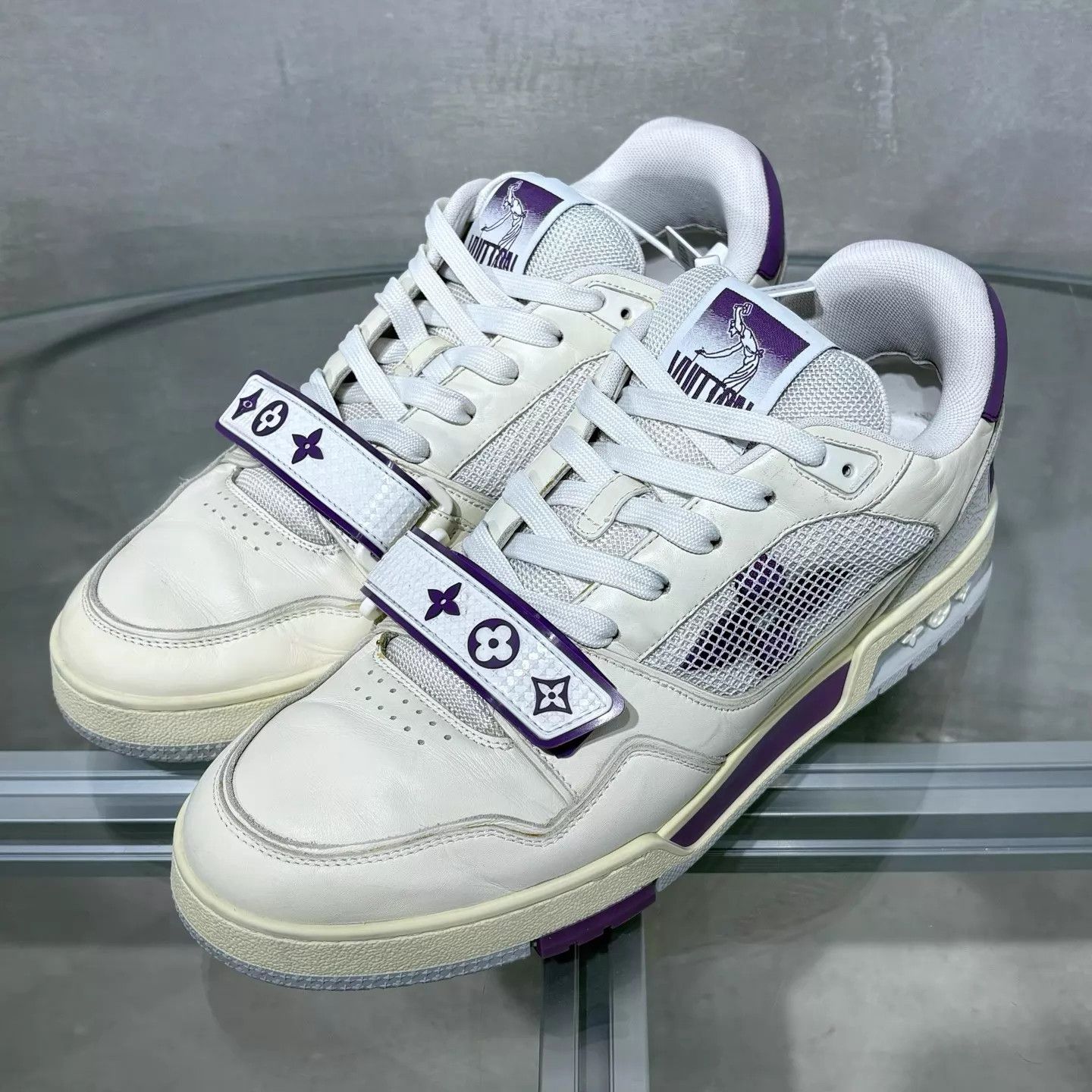 Louis Vuitton LV Trainer White Purple Velcro UK8 42 Size US 9 / EU 42 - 2 Thumbnail