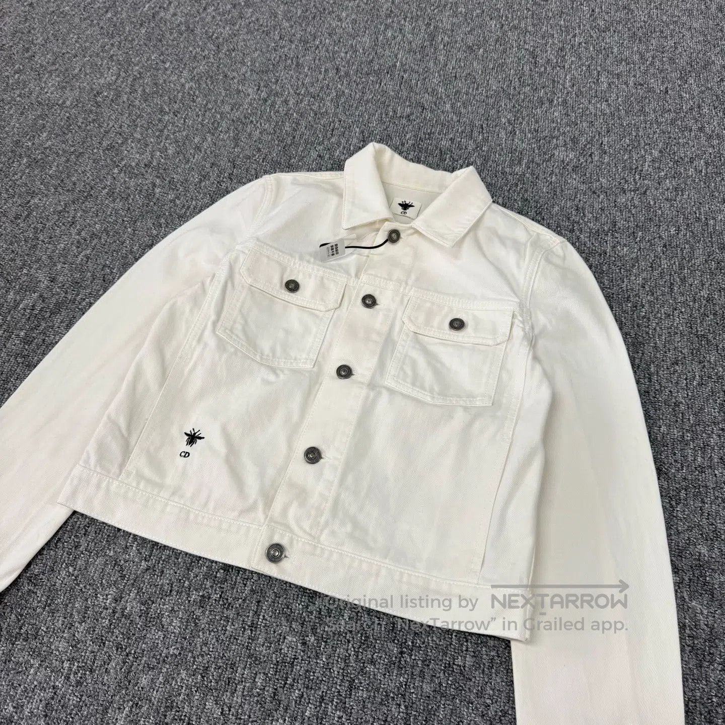 Dior Dior White back with floral embroidery; denim jacket| Size S / US 4 / IT 40 - 5 Thumbnail