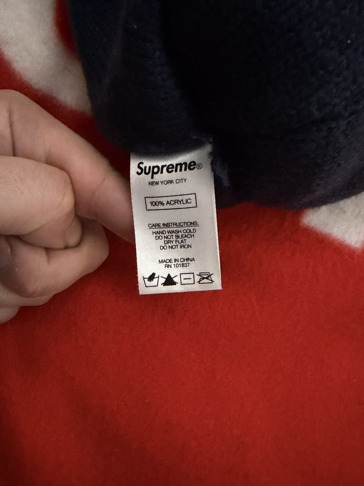 Supreme Supreme Contrast Stitch Beanie - Navy Size ONE SIZE - 4 Thumbnail