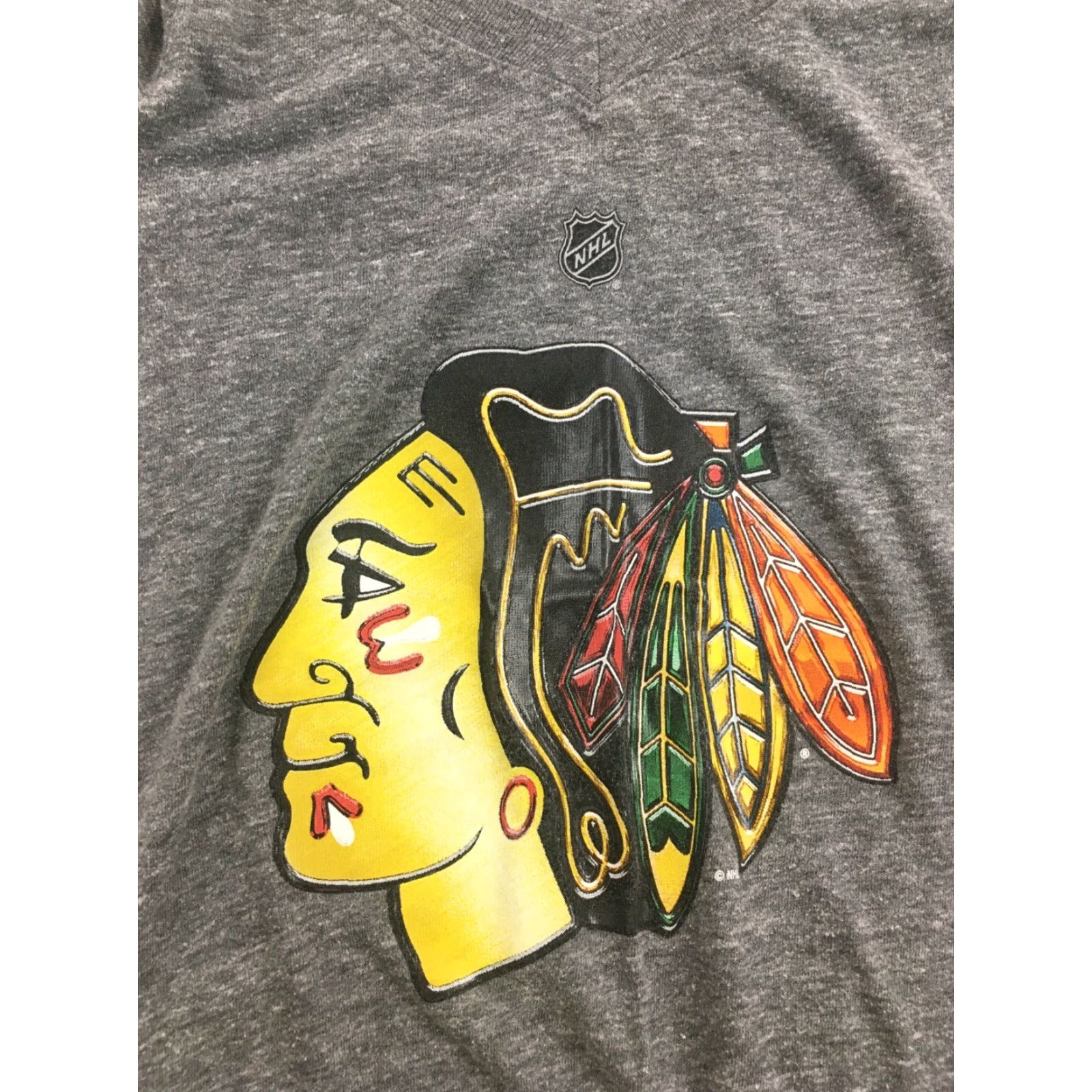 Reebok Reebook T Shirt Women's Size S Short Sleeve Gray Hawks Kane 88 V Neck Pullover Size S / US 4 / IT 40 - 2 Thumbnail