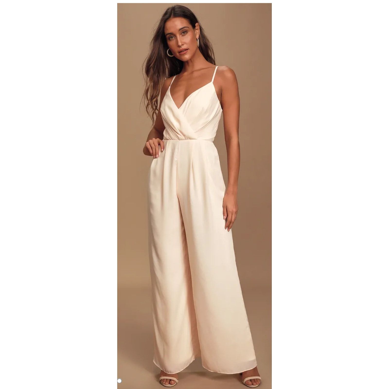 Other Women's Lulus Call For Me Faux Wrap Jumpsuit Peach Coral, S Size 27" / US 4 / IT 40 - 1 Thumbnail