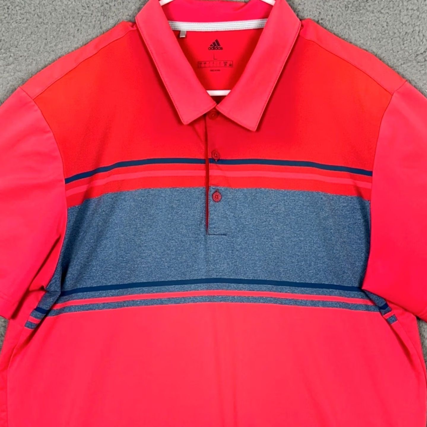 Adidas Adidas Golf Polo Shirt Mens Large Red Blue Colorblock Performance Rugby Athletic Size US L / EU 52-54 / 3 - 2 Thumbnail
