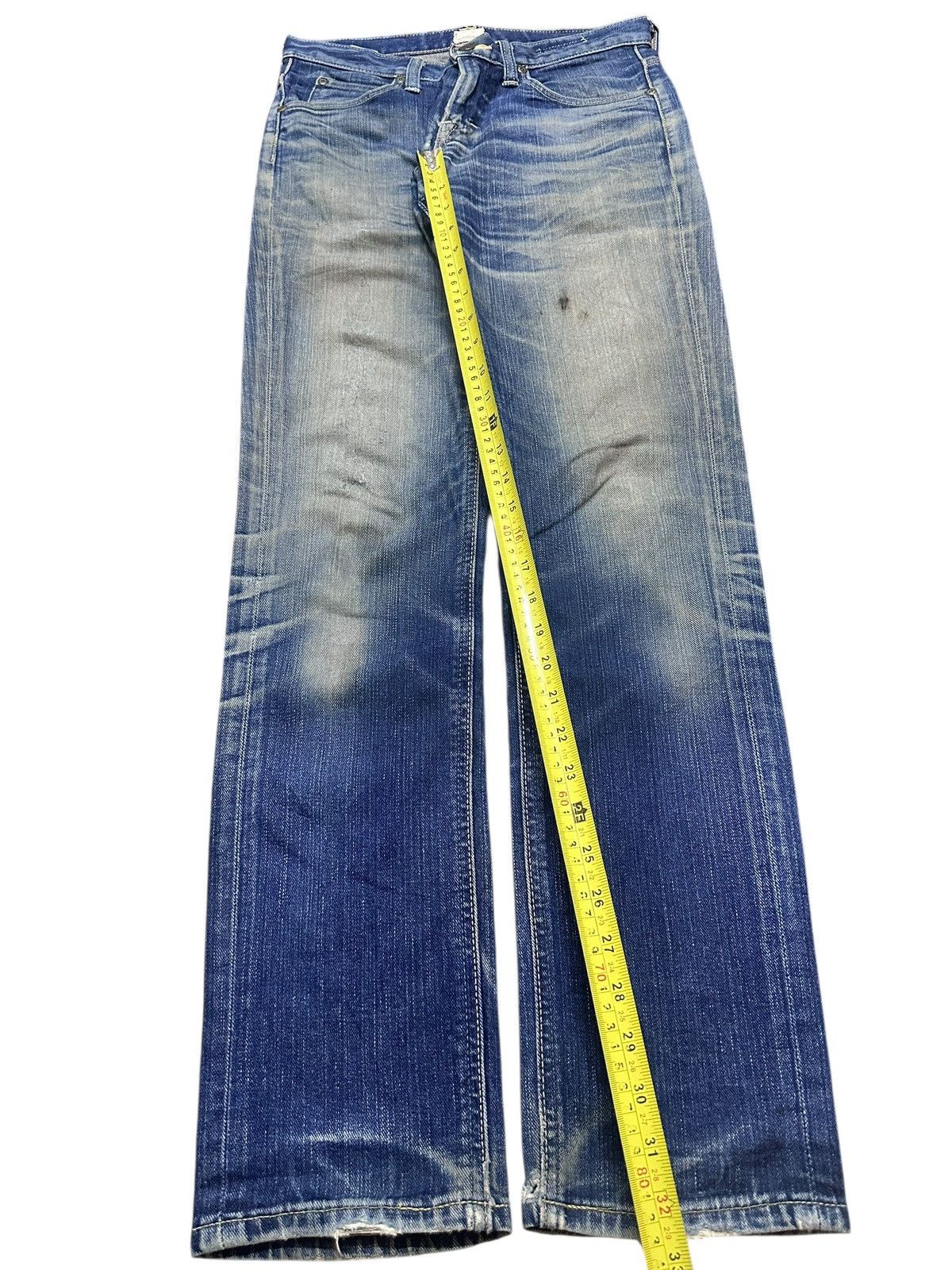 Japanese Brand Lee 101 Vintage Distressed Loose Jeans Striked and Faded Size US 30 / EU 46 - 14 Thumbnail