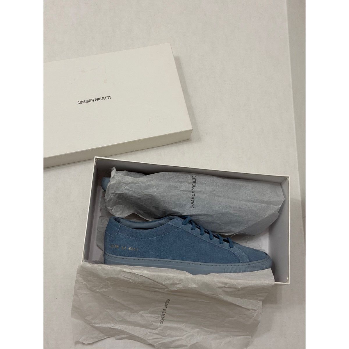 Common Projects COMMON PROJECTS ORIGINAL ACHILLES IN SUEDE BABY BLUE Size US 9 / EU 42 - 2 Thumbnail