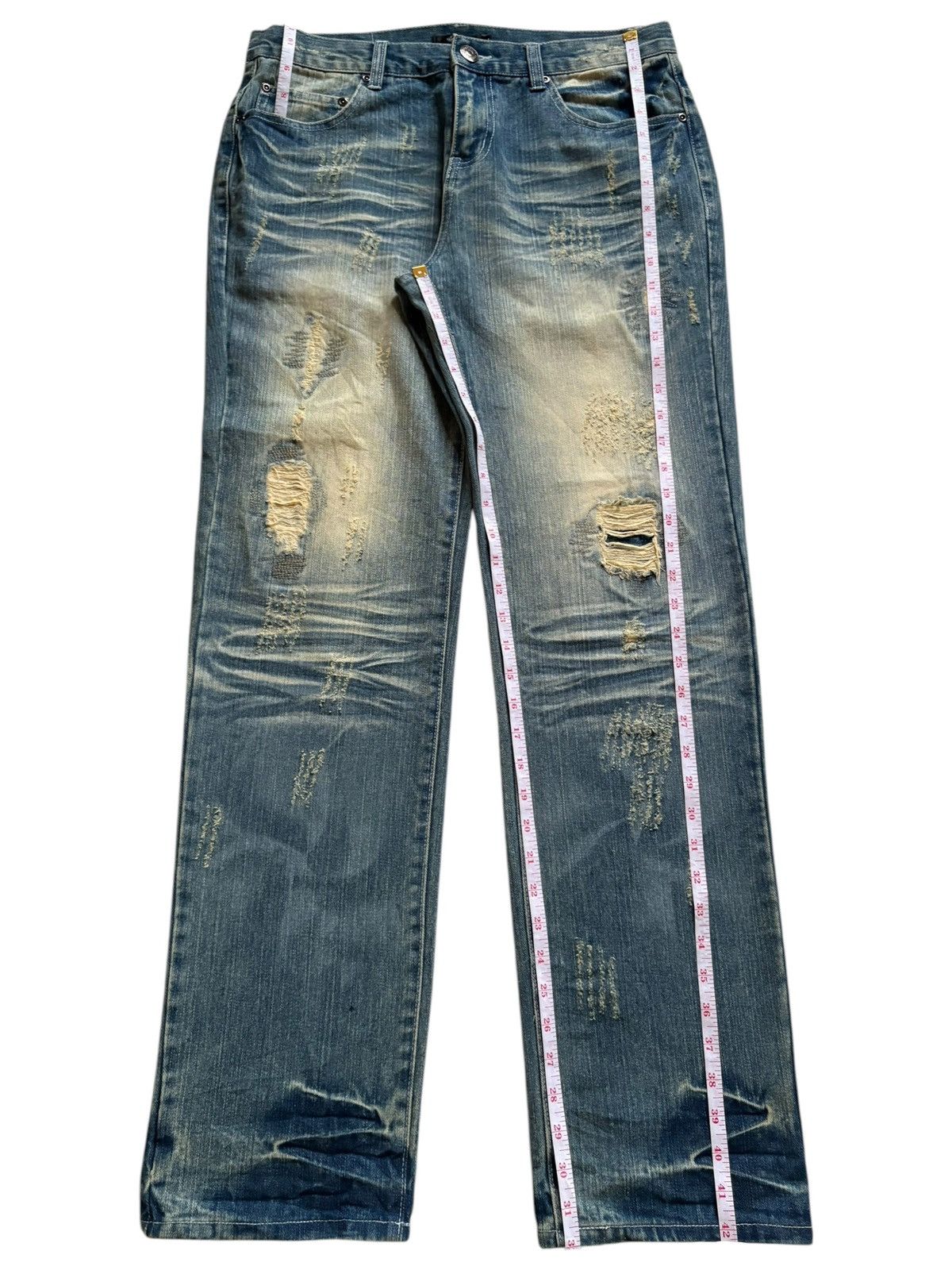 Japanese Brand Vintage Japanese Brand Rusty Wash Clawmark Loose Jeans Size US 33 - 13 Thumbnail