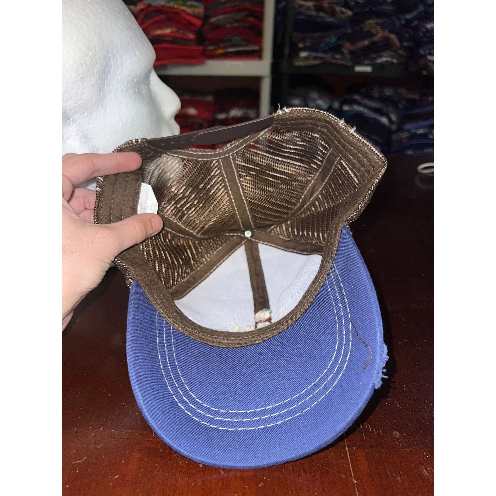 Vintage Angry Orchard Hat Hard Cider Blue Brown Cap Headwear Size ONE SIZE - 6 Thumbnail
