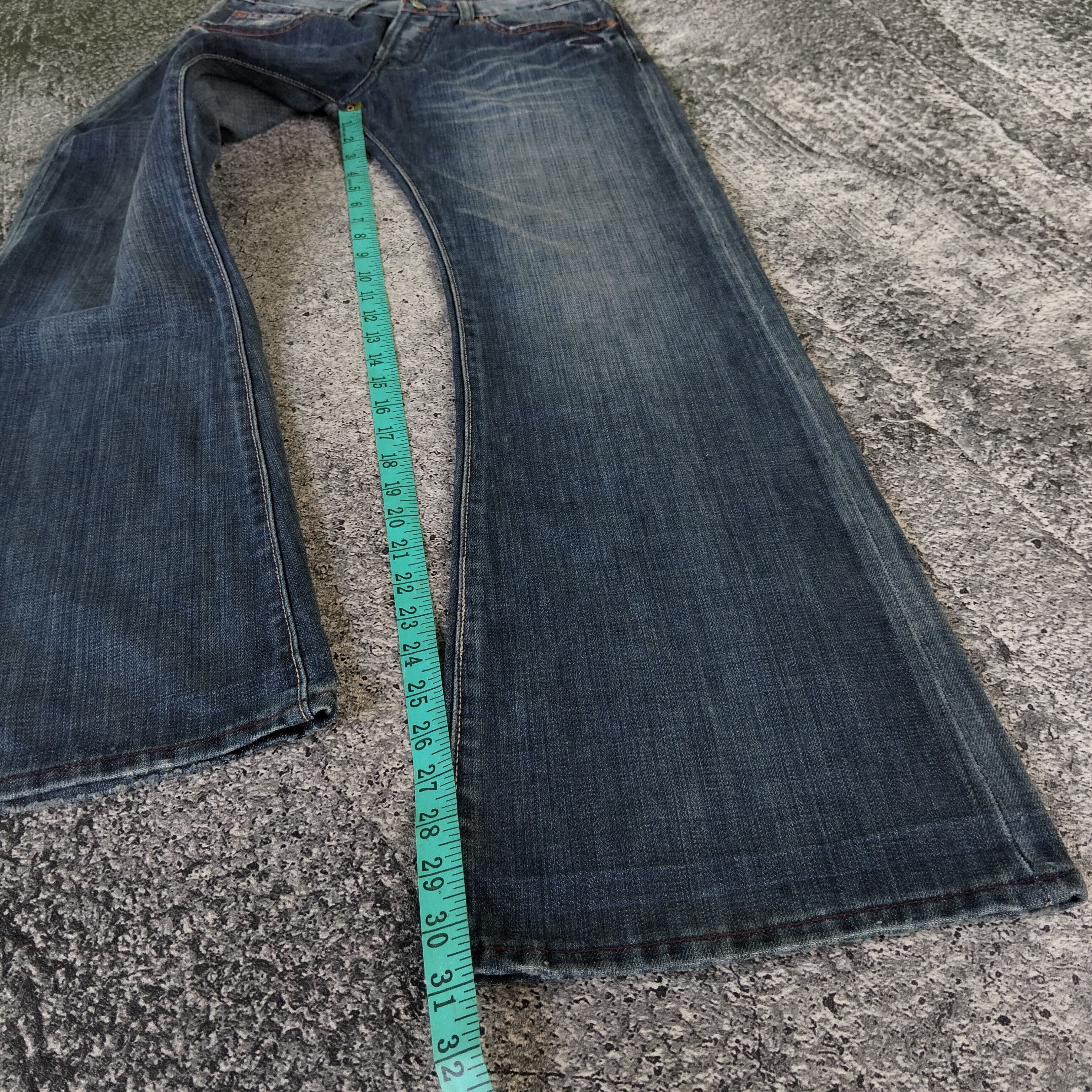 7 For All Mankind 7 For All Mankind Flared Button Fly Blue Wash Faded Jeans Size US 30 / EU 46 - 15 Thumbnail