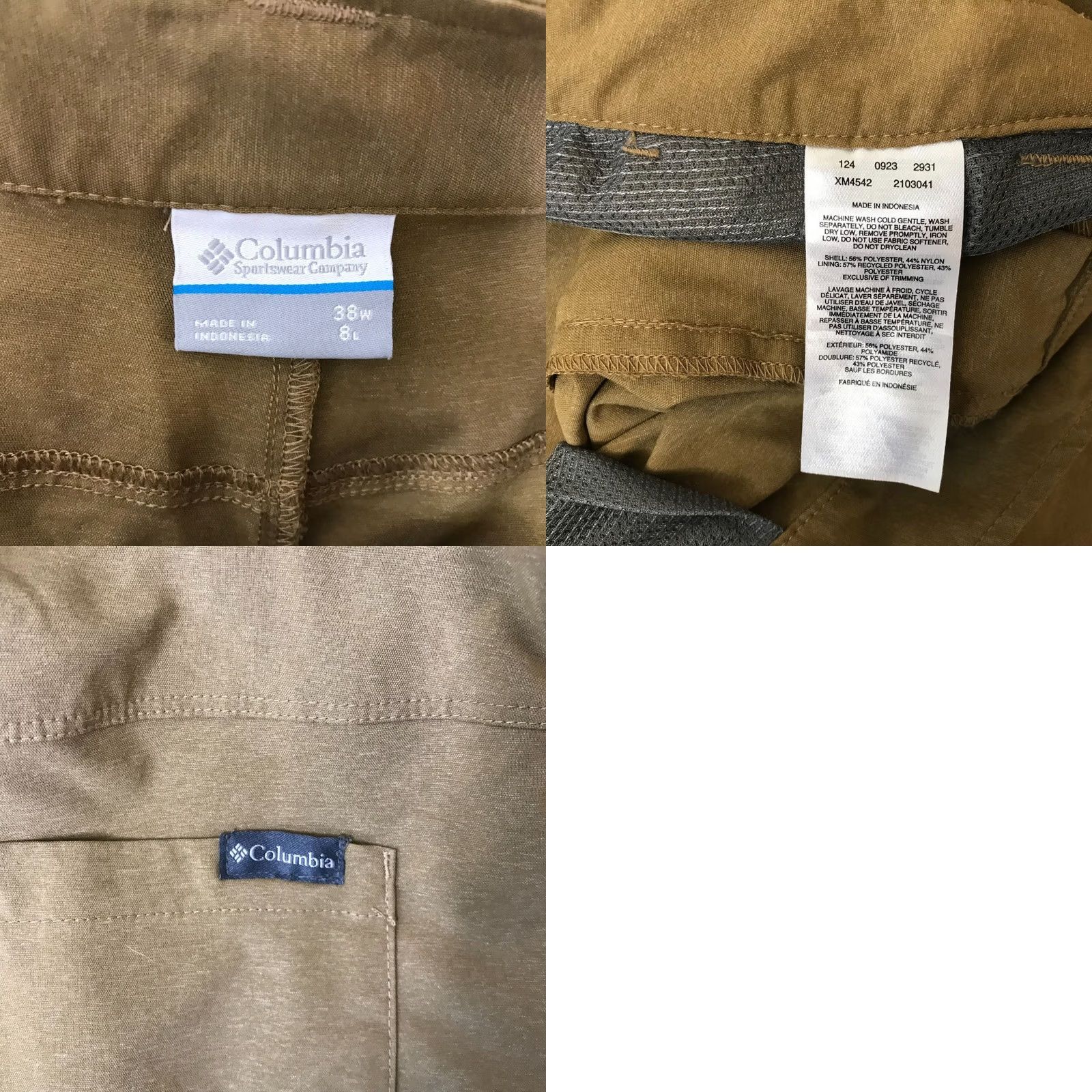 Vintage Columbia Mens 38 X 8 Brown Belted Polyester Blend Shorts Size US 38 / EU 54 - 8 Thumbnail