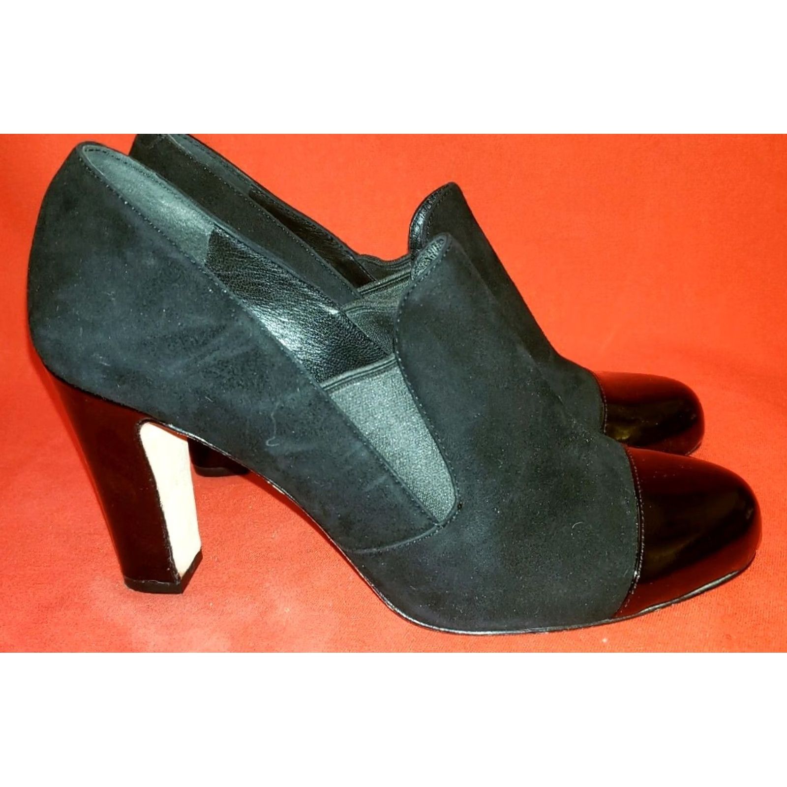 Vince Camuto Vince Camuto Womens Pumps Black Suede Patent Toe Cap Heel Elastic 8.5M Size ONE SIZE - 5 Thumbnail