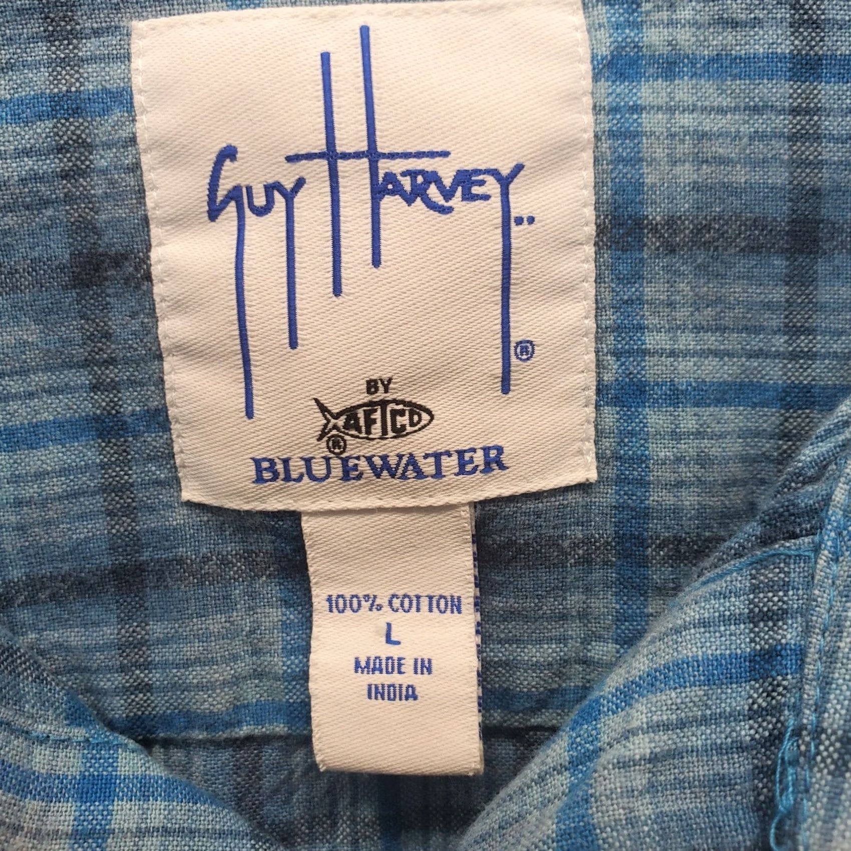 Guy Harvey Guy Harvey by AFTCO Mens L Plaid Long Sleeve Button-Up Shirt Size US L / EU 52-54 / 3 - 5 Thumbnail