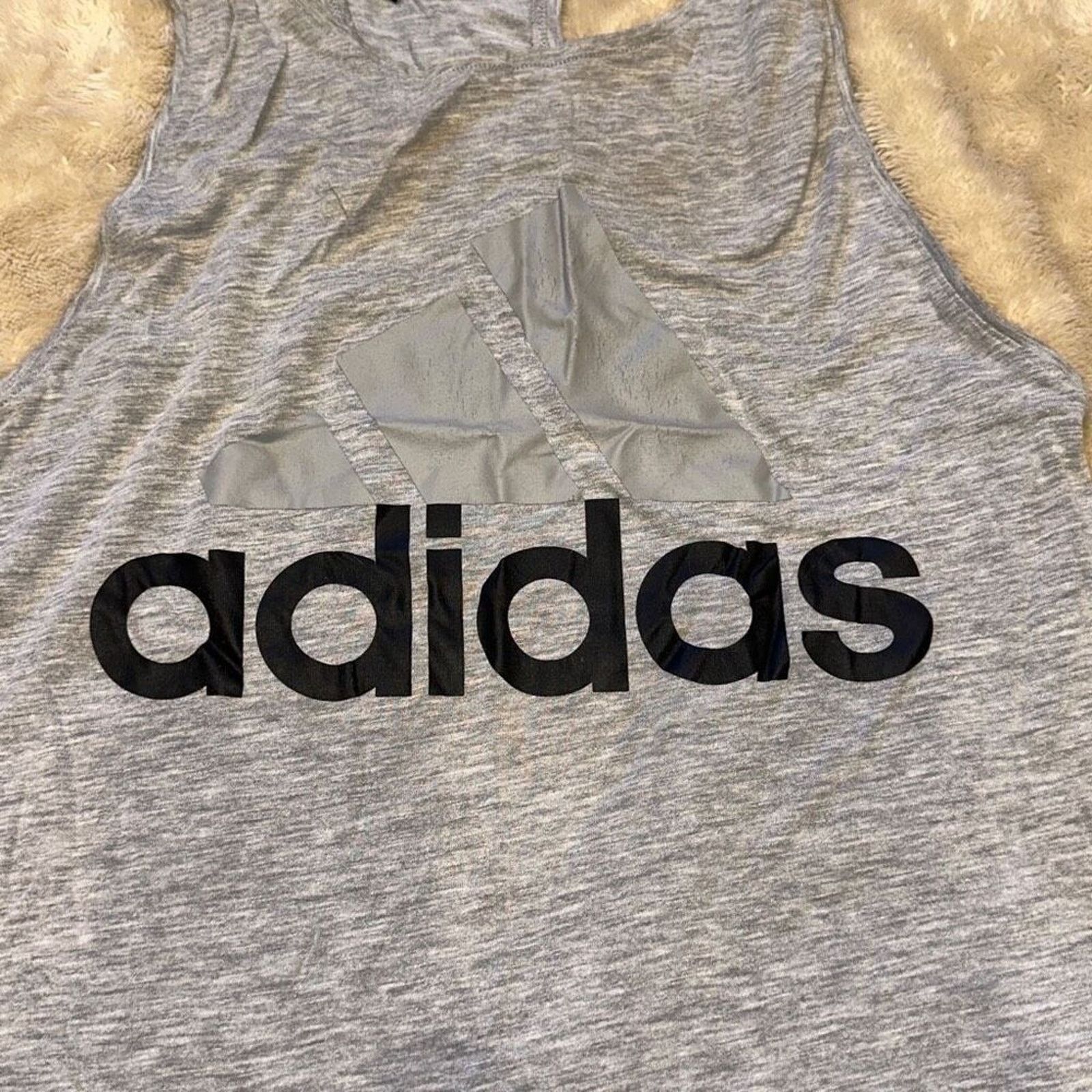 Adidas Adidas Gray Logo Muscle Tank | Sz S (No Size Tag) Size S / US 4 / IT 40 - 3 Thumbnail