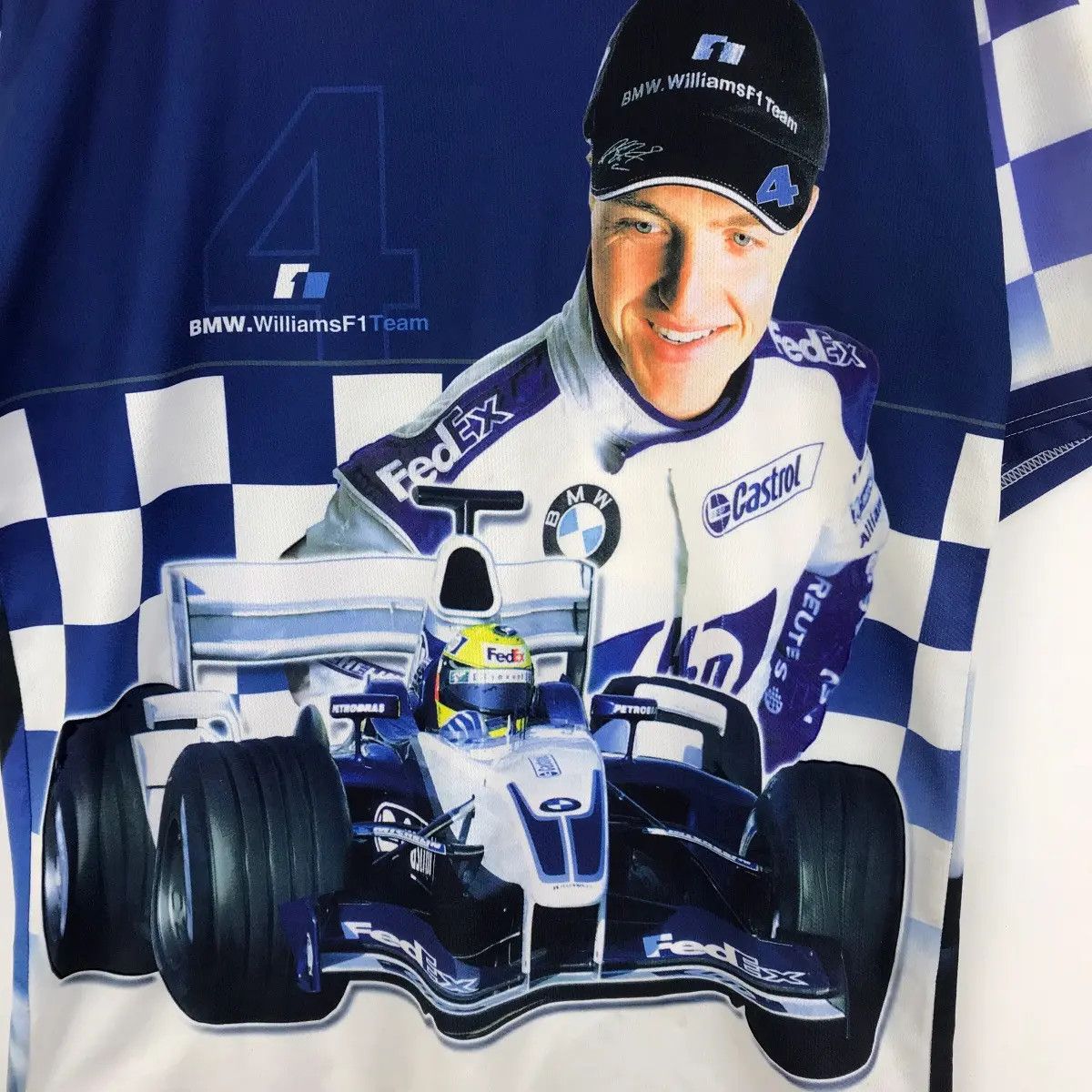 Vintage Vtg 99 RALF SCHUMACHER WILLIAMS Formula 1 Jersey Tee Shirt Size US L / EU 52-54 / 3 - 5 Thumbnail