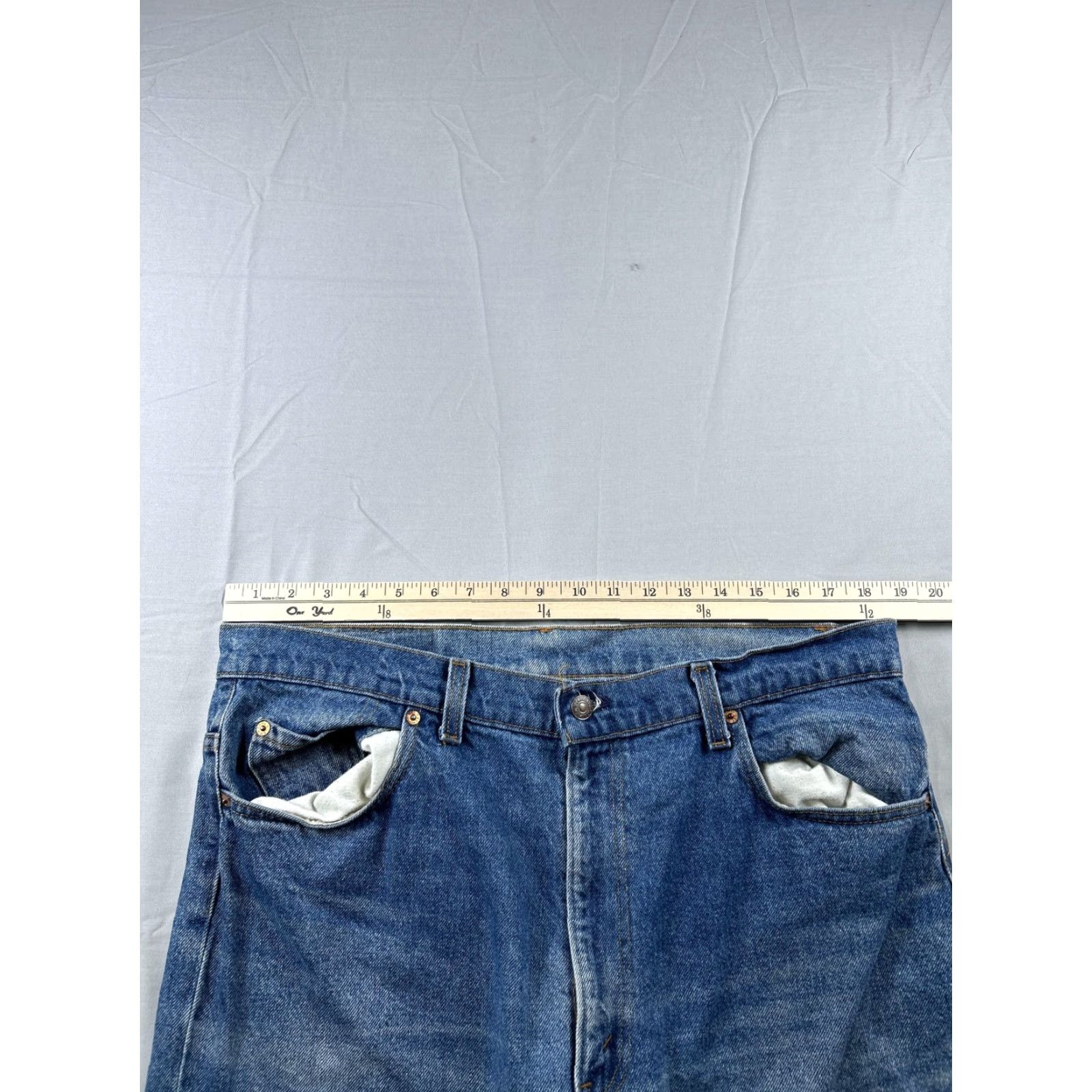 Levi's VINTAGE Levi's Jeans 517 38X31 Bootcut Men Blue 5-Pocket Distressed Relaxed Straight Belt Closure USA 90s Size US 38 / EU 54 - 6 Thumbnail