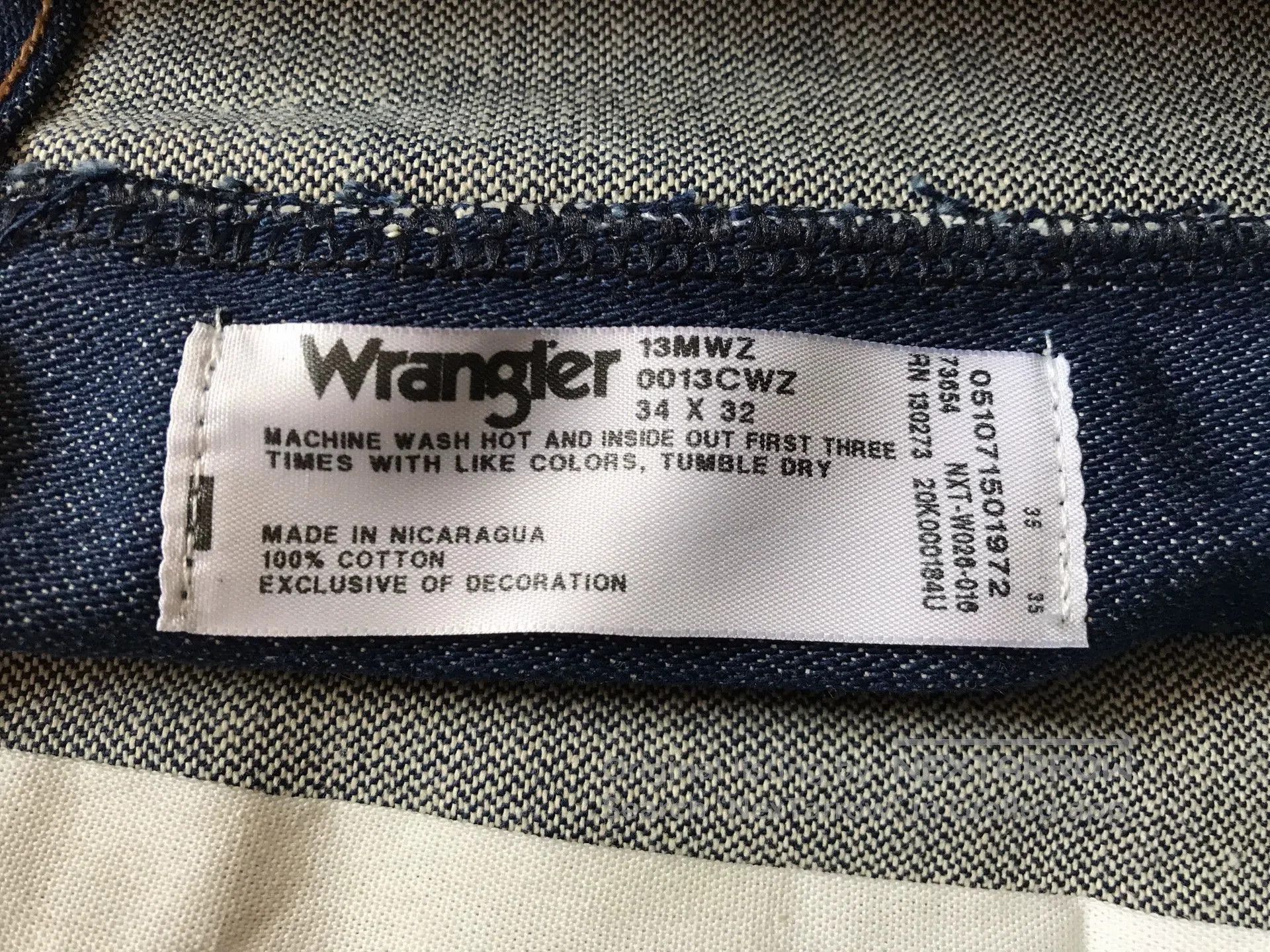 Wrangler Wrangler 13MWZ Raw Denim Jeans W34L32. Size US 34 / EU 50 - 7 Thumbnail