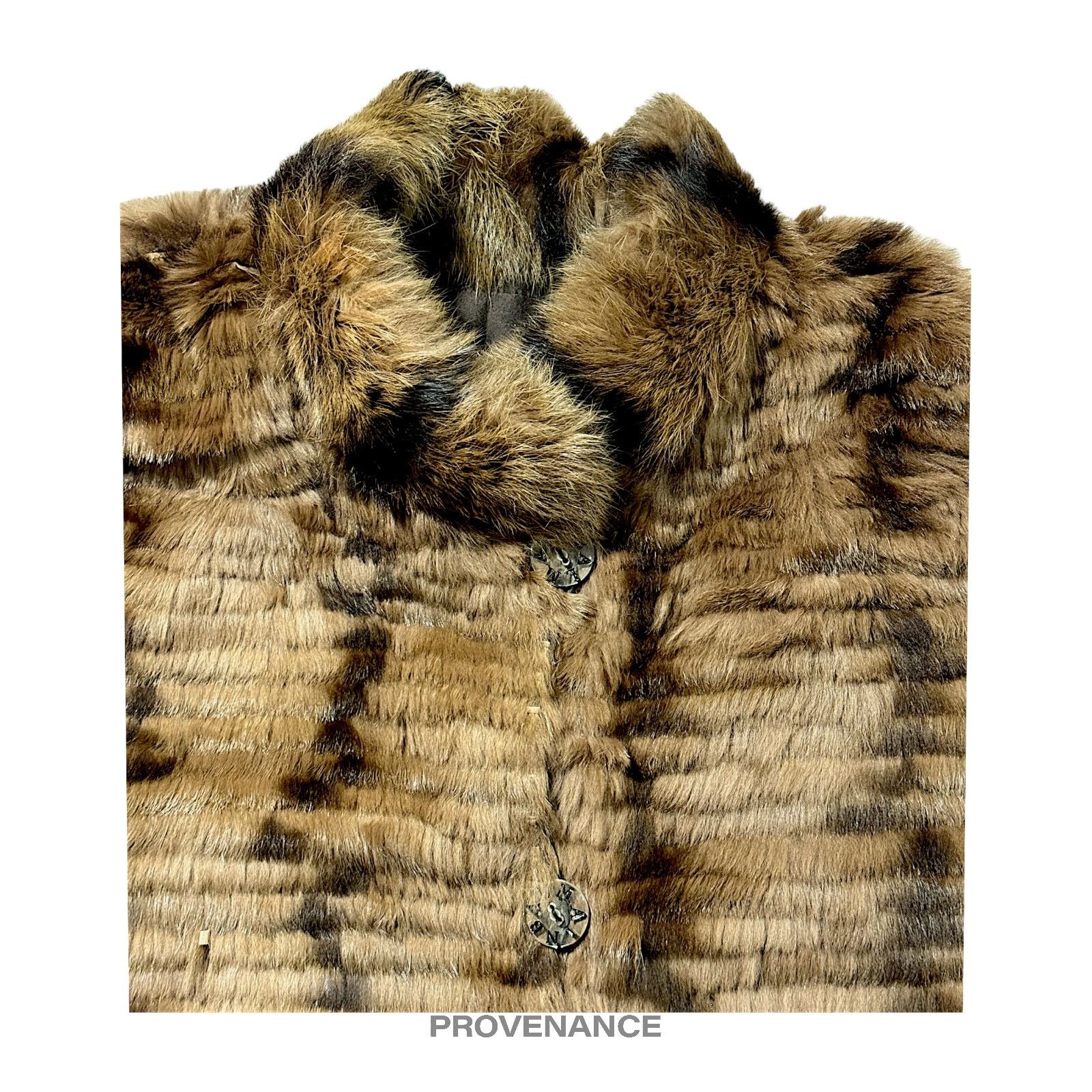 Balmain 🔴 Balmain Reversible Rabbit Fur Jacket - Olive/Brown M W12 Size M / US 6-8 / IT 42-44 - 6 Thumbnail