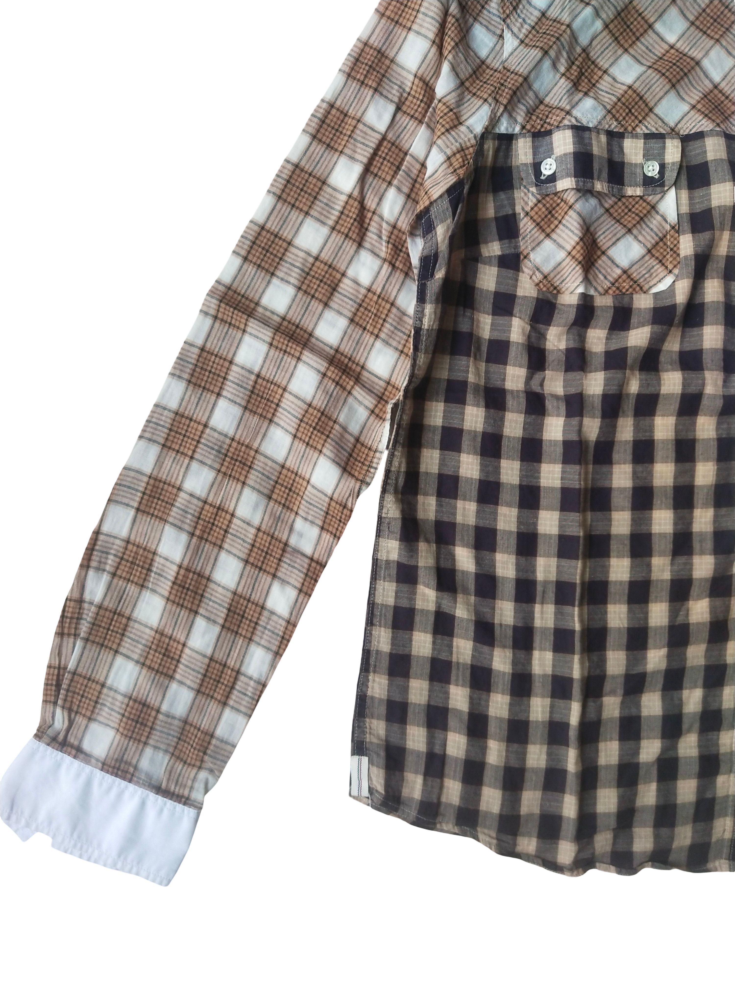 Chloe Chloe Stora Paris Mixed Plaid Band Collar Shirt Portugal Size M / US 6-8 / IT 42-44 - 4 Thumbnail