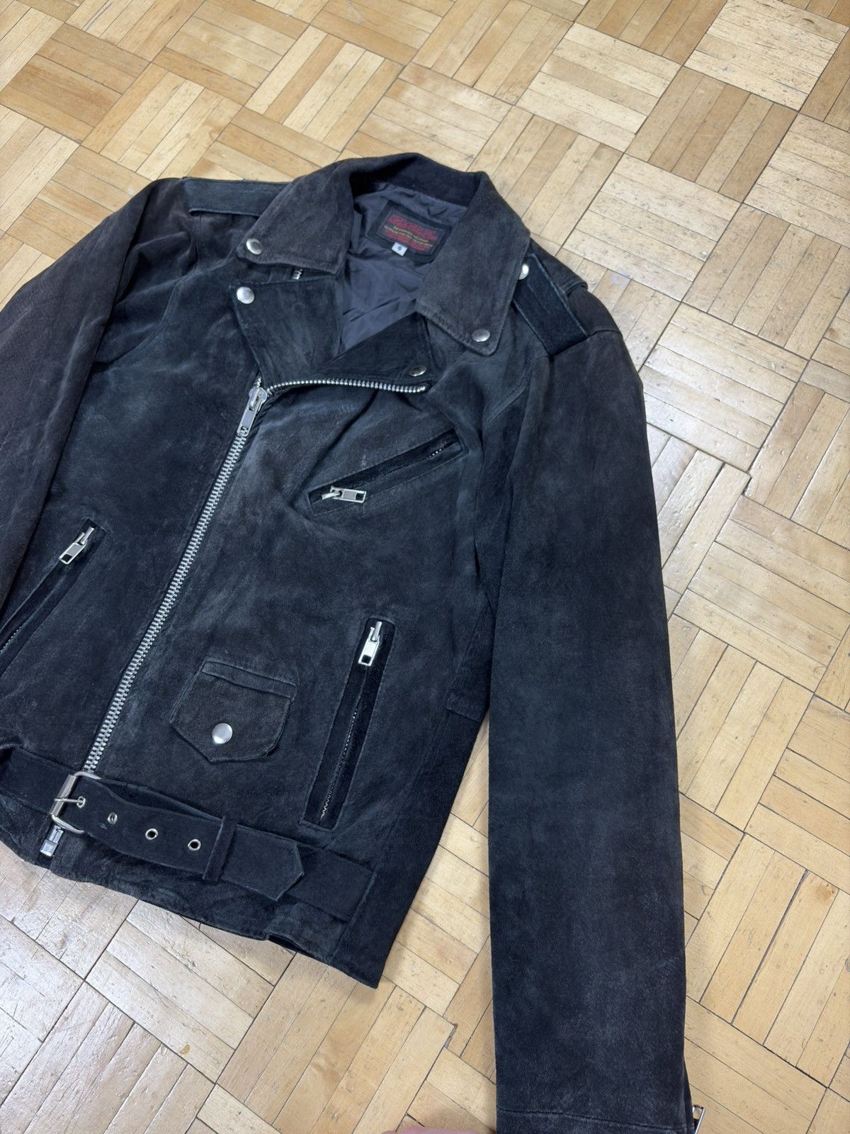 Pelechecoco PeleCheCoco Distressed Suede Biker Leather Jacket Handmade Size S / US 4 / IT 40 - 5 Thumbnail