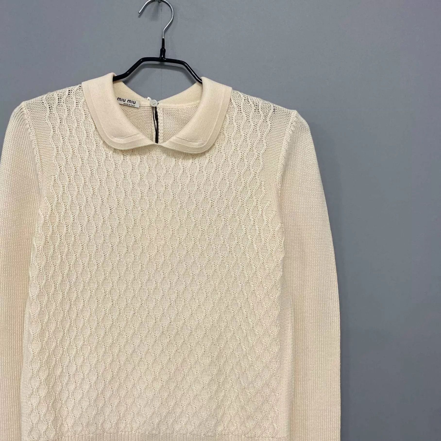 Miu Miu MIU MIU Light Collared Knit Sweater Size S / US 4 / IT 40 - 3 Thumbnail