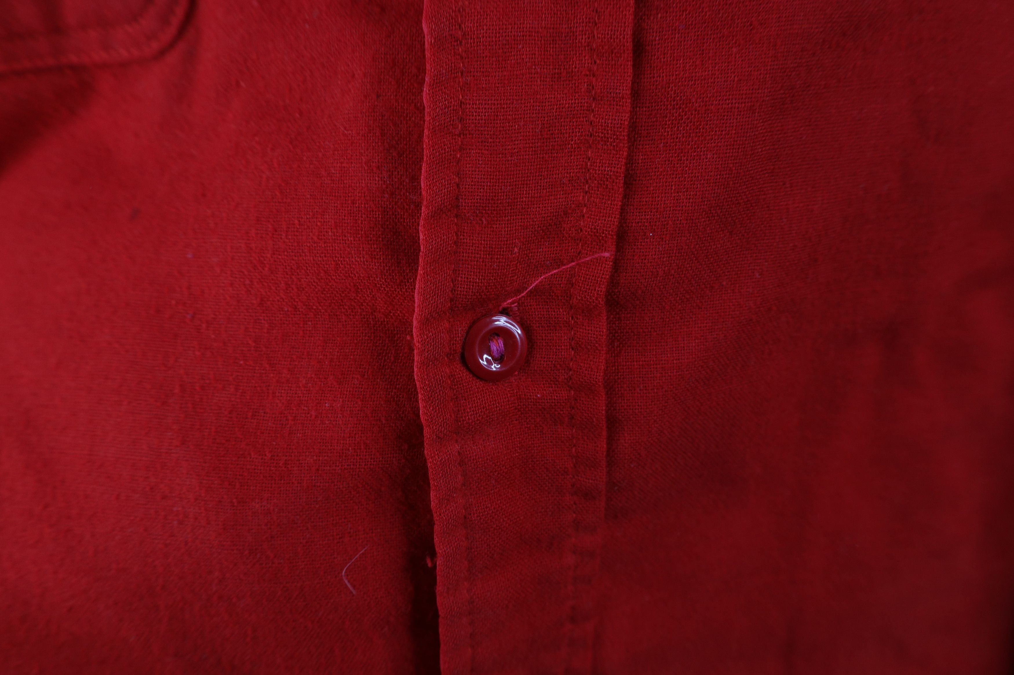 Vintage Vintage 70s Streetwear Quilted Button Shirt Jacket Red USA Size US L / EU 52-54 / 3 - 6 Thumbnail
