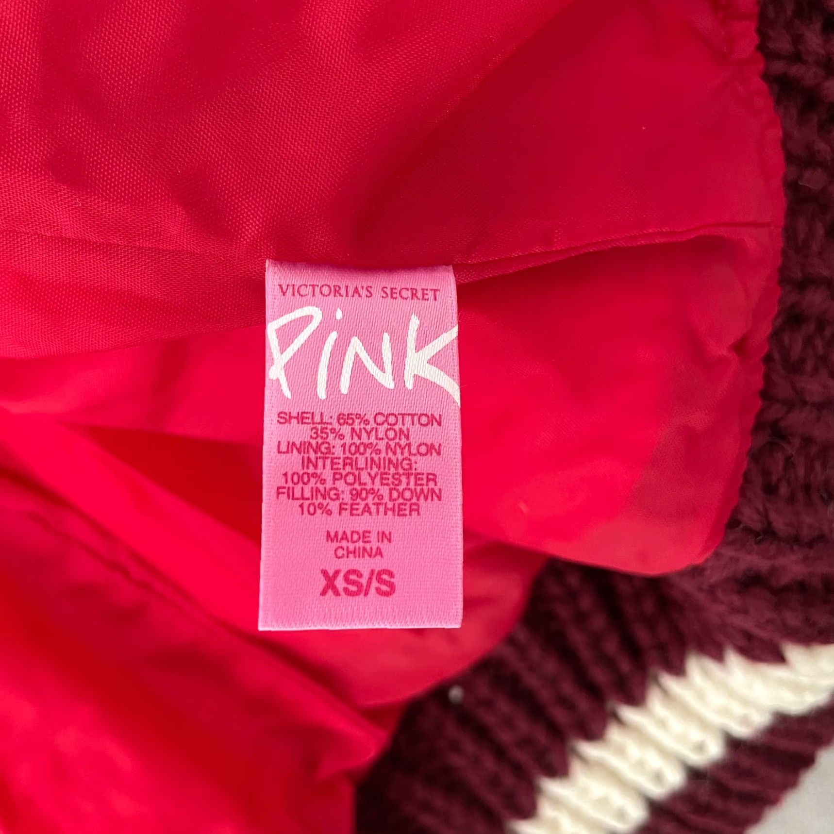 Victoria's Secret Victoria's Secret PINK Womens Vest XS/S Down Insulated Zip Puffer Love Red Casual Winter Size XS / US 0-2 / IT 36-38 - 7 Thumbnail