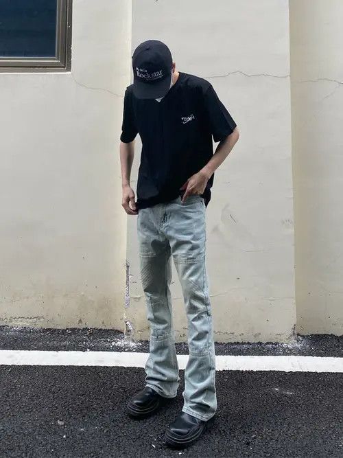 VIBE vibe distressed hiphop flared jeans Size US 32 / EU 48 - 1 Thumbnail