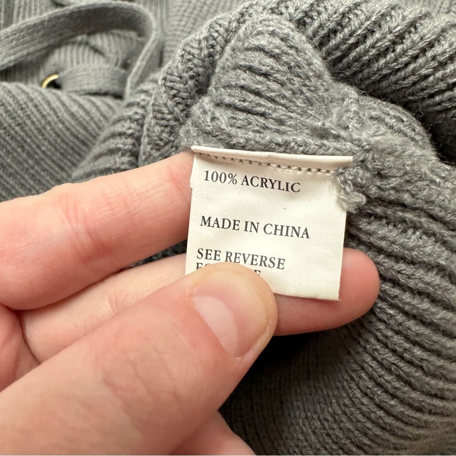 Lioness Lioness Gray Chunky Lace Up Knit Long Sleeve Sweater Sz S Size M / US 6-8 / IT 42-44 - 8 Thumbnail