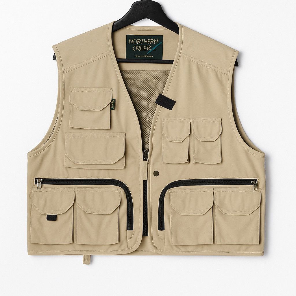 Vintage Northern Creek Beige Fishing Vest – Multi-Pocket