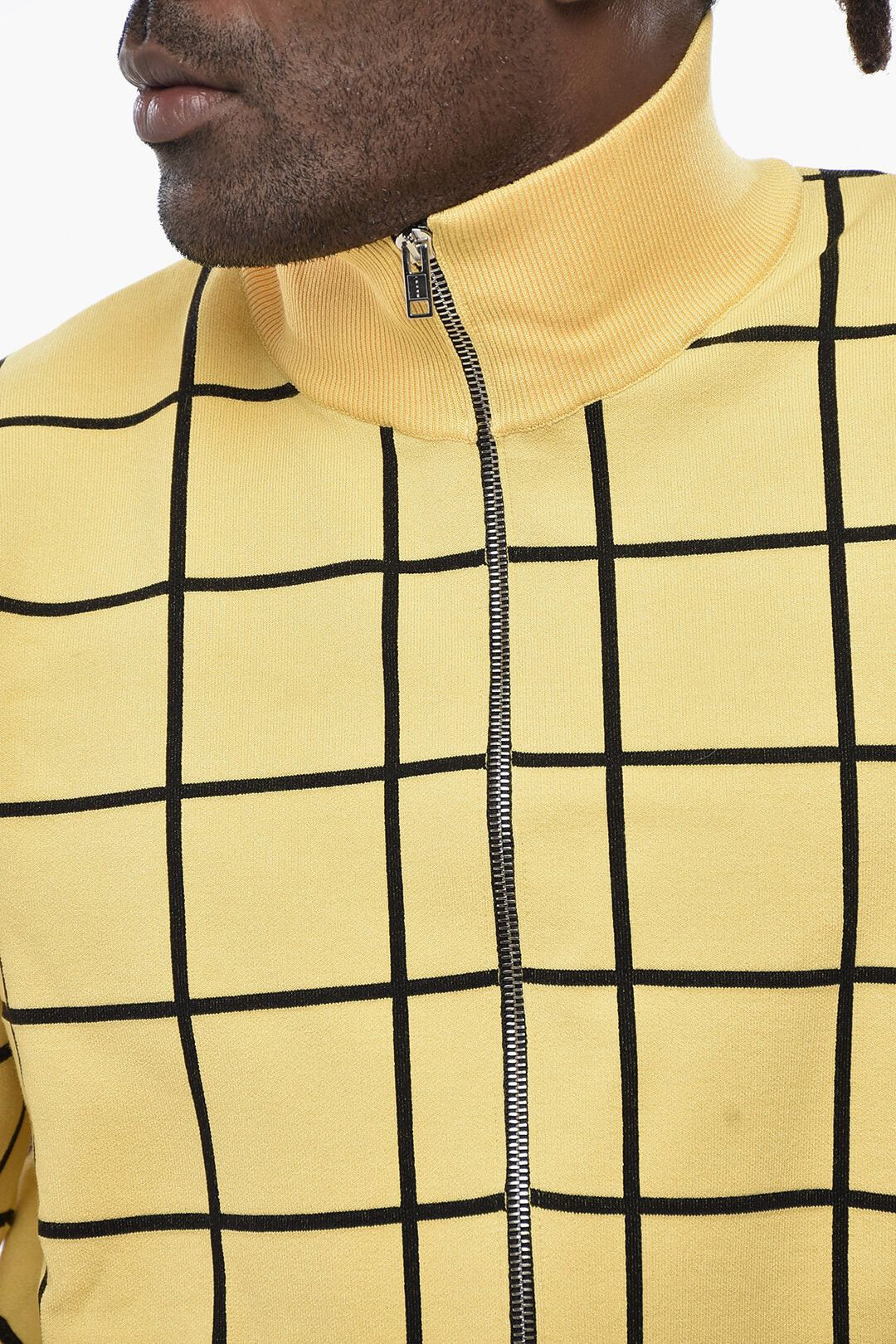 Marni og1mm0326 Viscose-Blend Mockneck Sweater in Yellow Size US L / EU 52-54 / 3 - 3 Thumbnail
