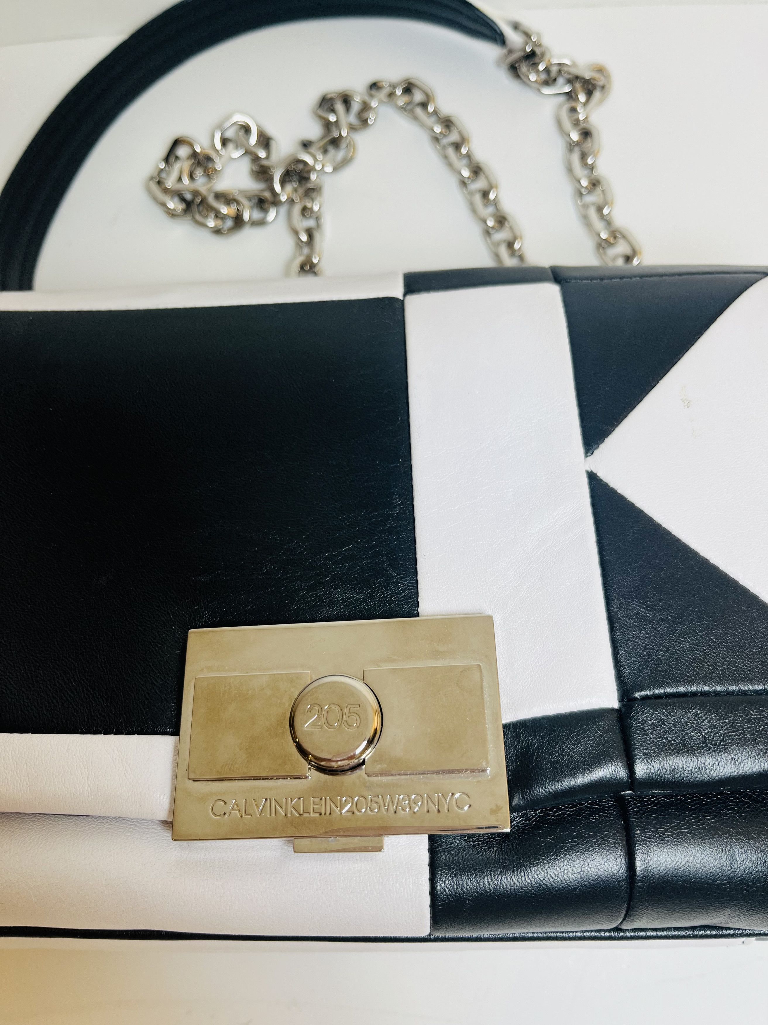 Calvin Klein 205W39NYC Calvin Klein 205W39NYC Black and White Leather Crossbody Bag Size ONE SIZE - 8 Thumbnail