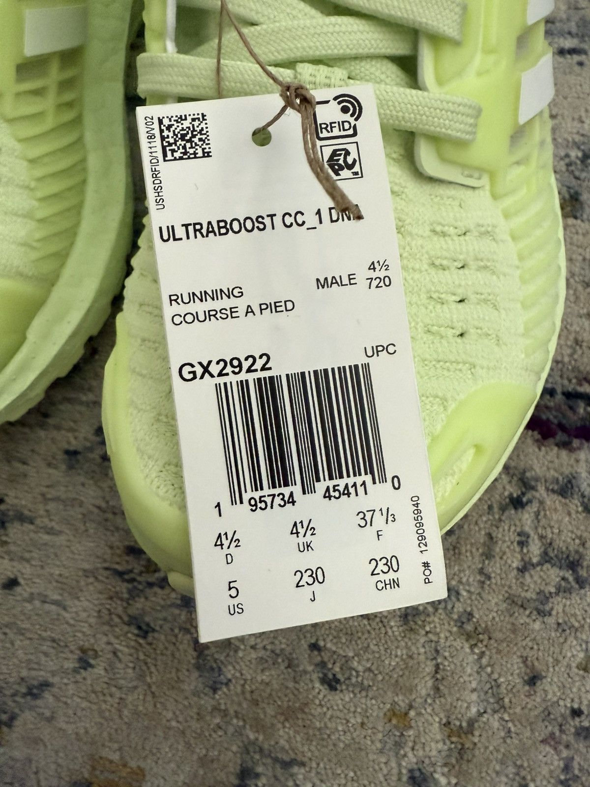 Adidas Adidas UltraBoost DNA CC_1 'Almost Lime Solar Yellow' Sz 5M Size US 5 / EU 37 - 5 Thumbnail
