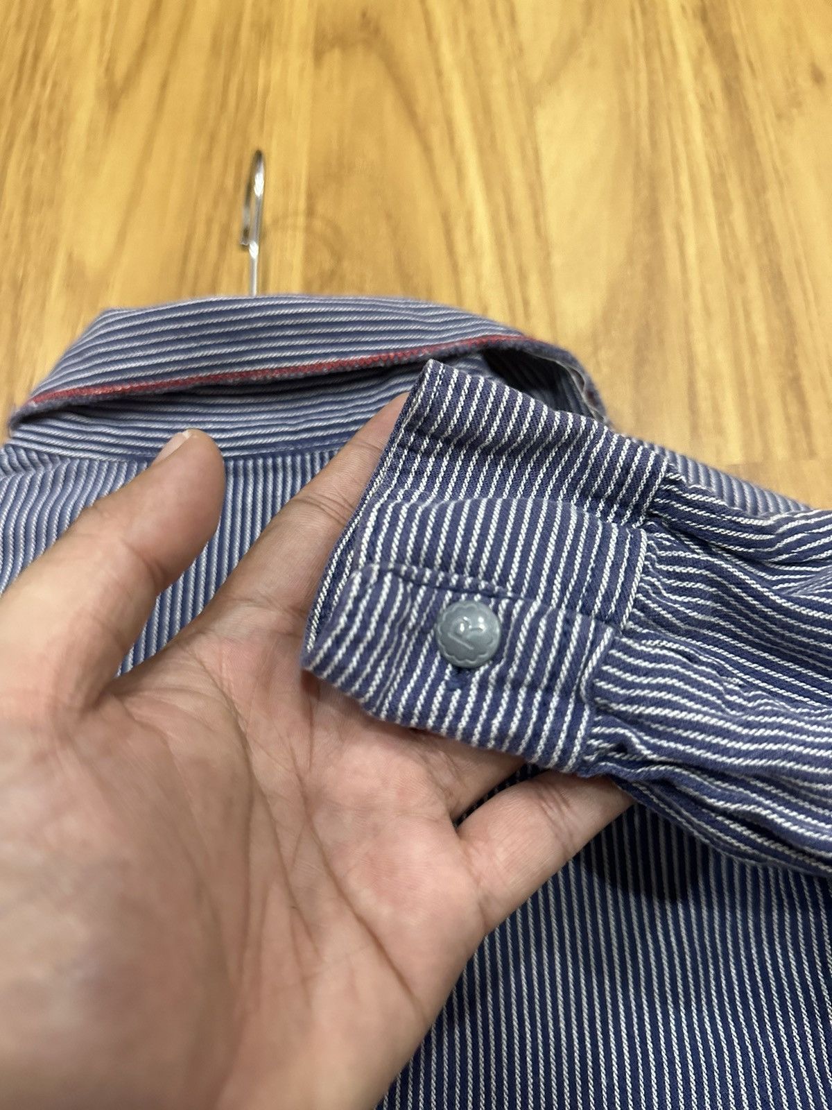 45rpm 45Rpm Metal Button Logo Hickory Stripes Shirt Fit XS Size US XS / EU 42 / 0 - 19 Thumbnail