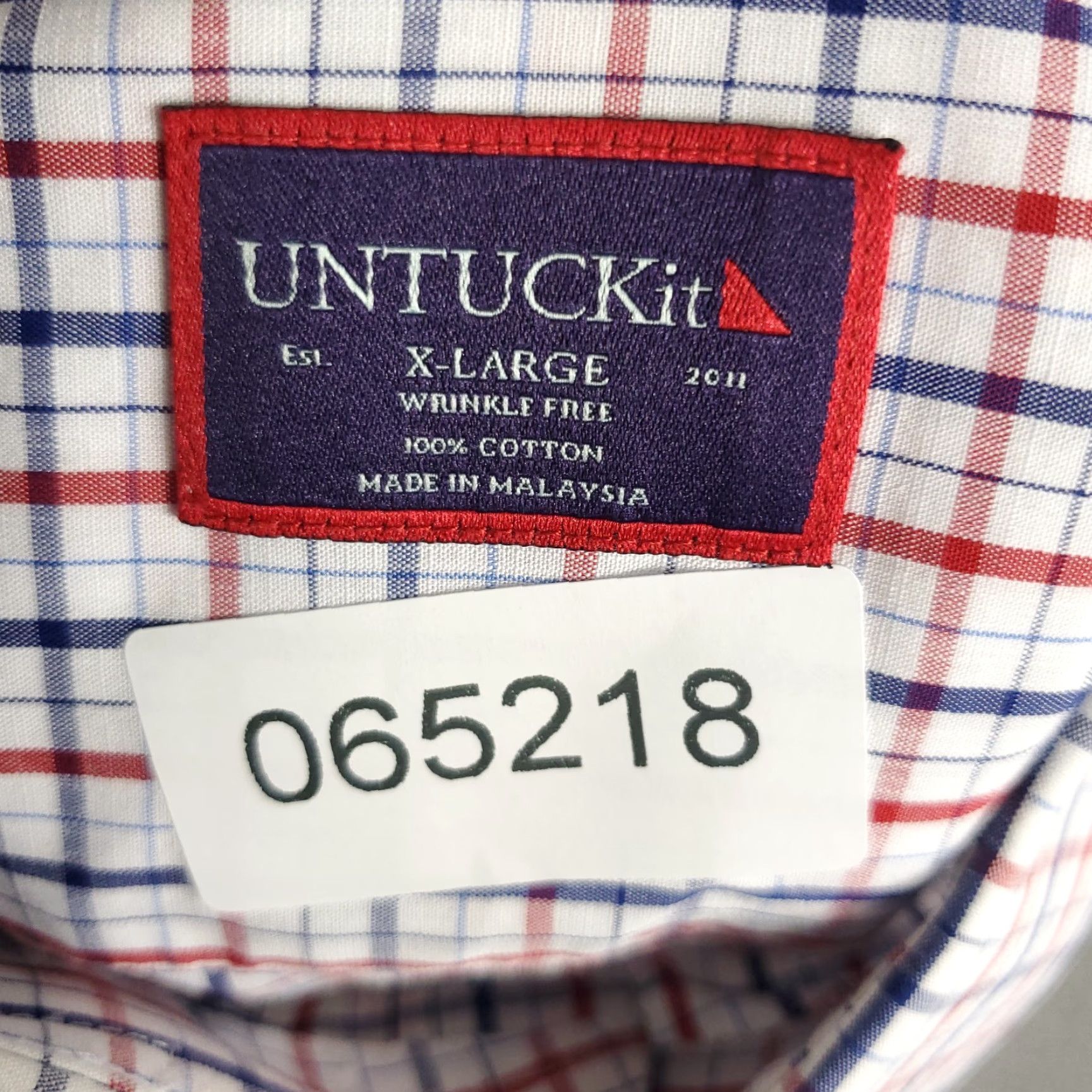 UNTUCKit UNTUCKit Shirt Mens XL Red White Blue Check Casual Button Up Long Sleeve Size US XL / EU 56 / 4 - 7 Thumbnail