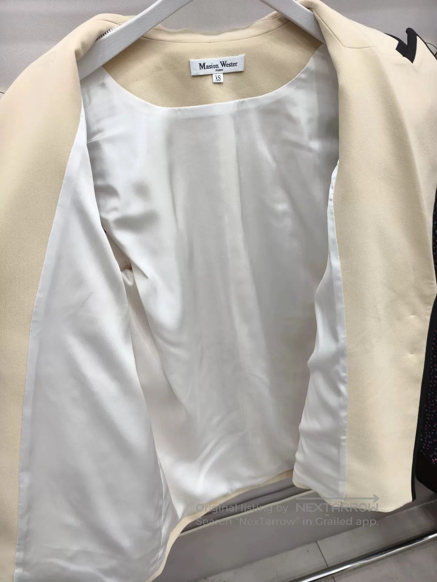 Japanese Brand Maison Wester Flower Blazer in Light Yellow. Size XS / US 0-2 / IT 36-38 - 5 Thumbnail