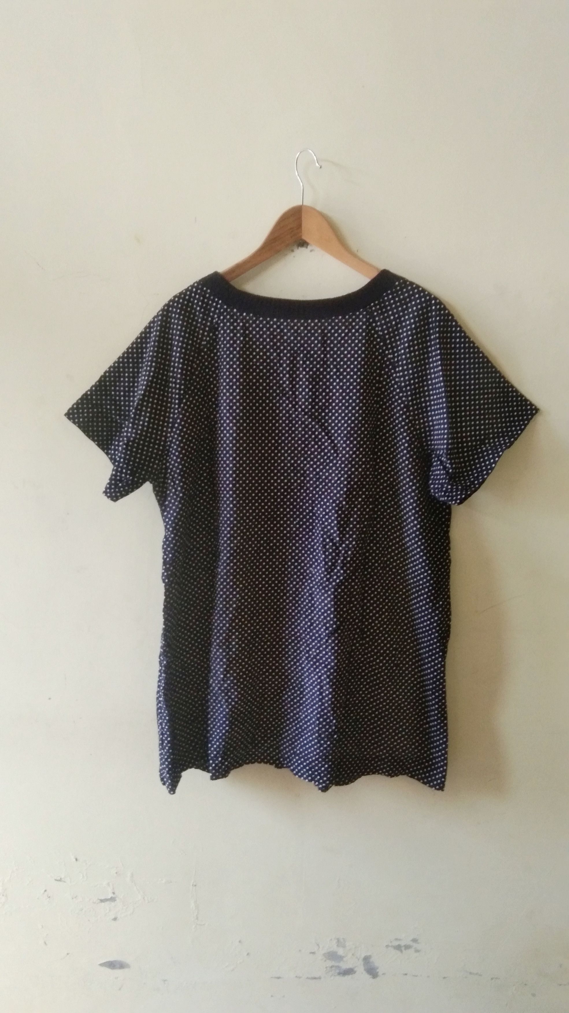 Yohji Yamamoto Y's for living polka navy tunic dress Size L / US 10 / IT 46 - 6 Thumbnail