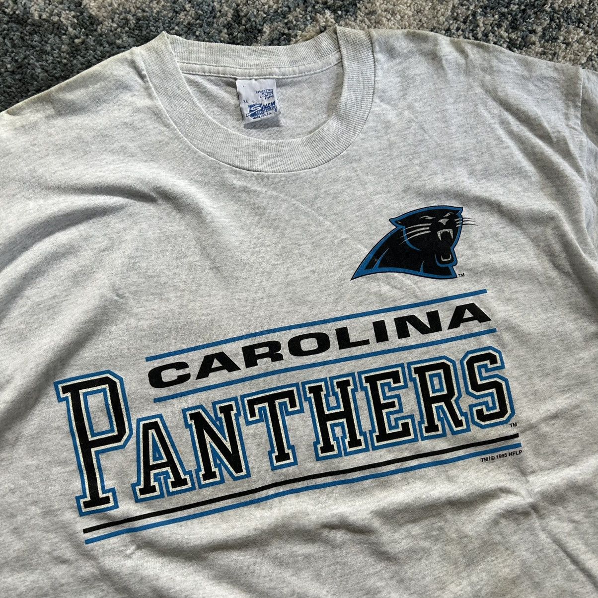 Vintage 1995 SALEM SPORTSWEAR CAROLiNA PANTHERS SiNGLE STiTCH ASH Size US XL / EU 56 / 4 - 1 Thumbnail